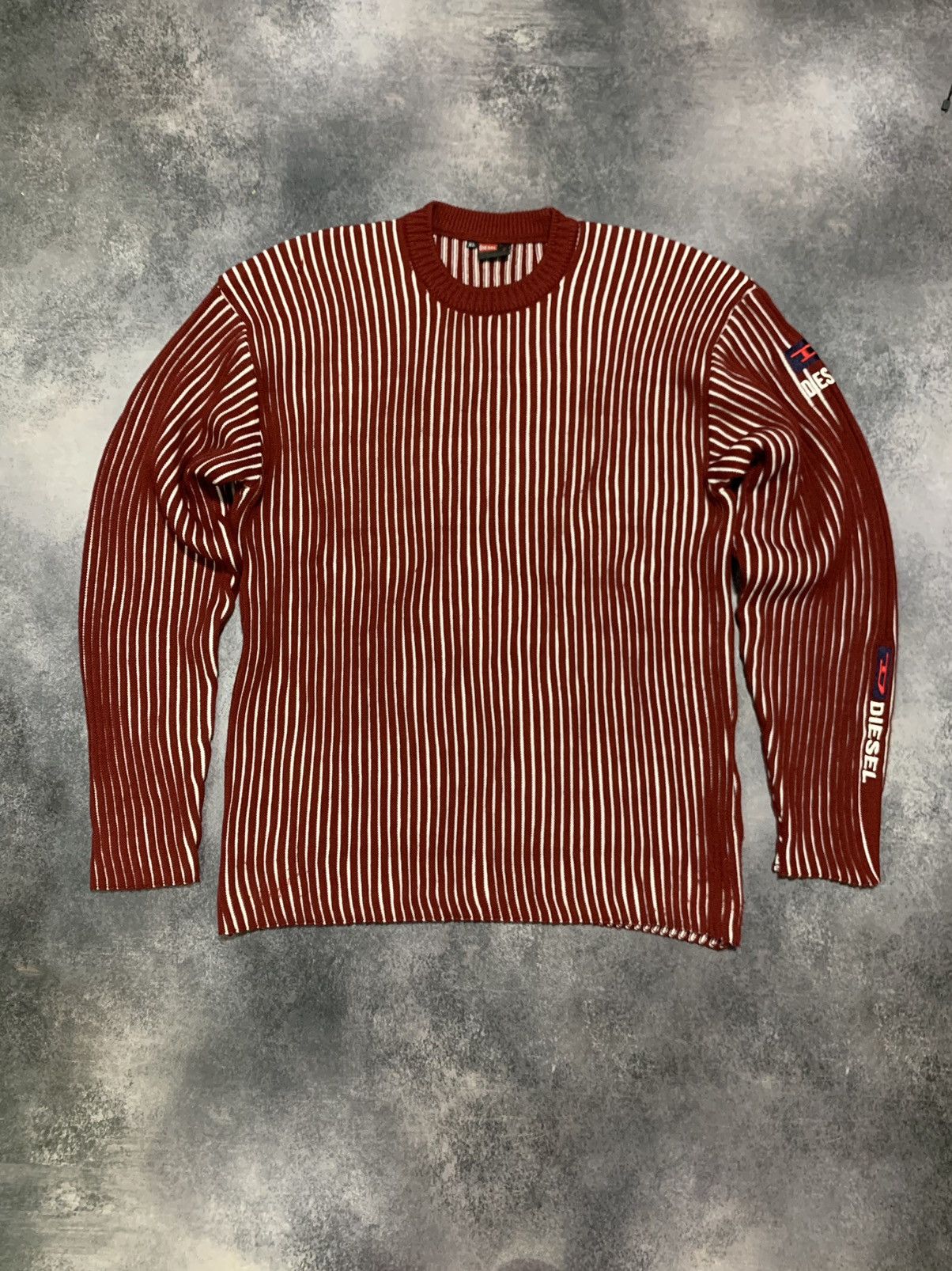 image of Archival Clothing x Avant Garde Diesel Stripe Hide Colors Sweater Archival Avant Garde in Red/White