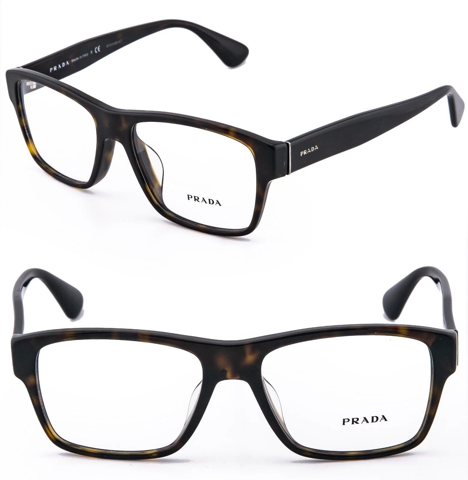 Prada PRADA 17S VPR17S Brown Logo Square Eyeglasses Optical Frame Size ONE SIZE - 1 Thumbnail