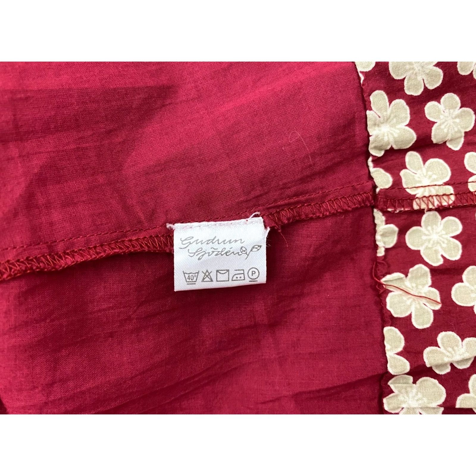 Vintage Gudrun Sjoden Women's Midi Dress XXL Red Cotton A-Line Boho Scandinavian Size XXL / US 16-18 / IT 52-54 - 5 Thumbnail