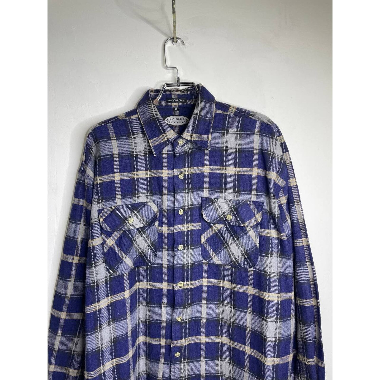 Flannel Vintage Canyon Guide Flannel Shirt Blue Gray Plaid Cotton XL Size US XL / EU 56 / 4 - 5 Thumbnail