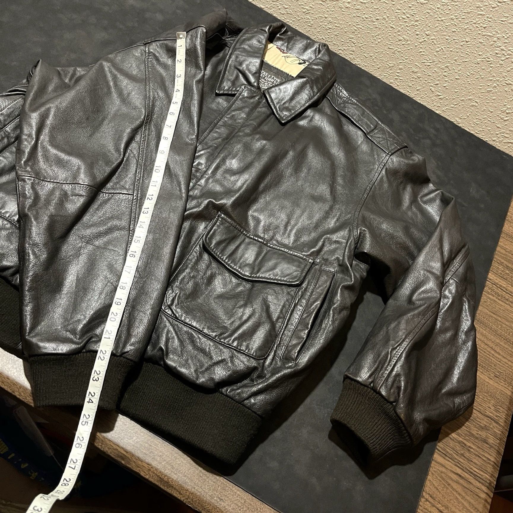 VINTAGE Orchard USAF A2 Leather Bomber Jacket Men XL Brown Casual