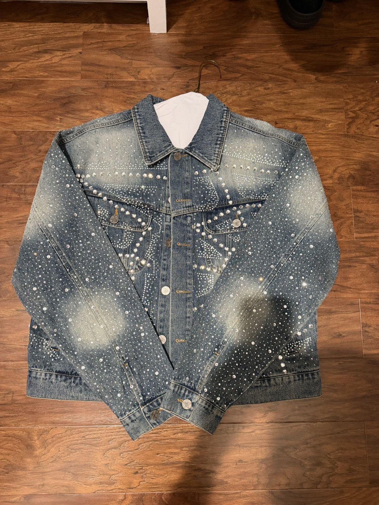 Vale Vale Crystal Rain Denim Jacket Size US M / EU 48-50 / 2 - 1 Thumbnail