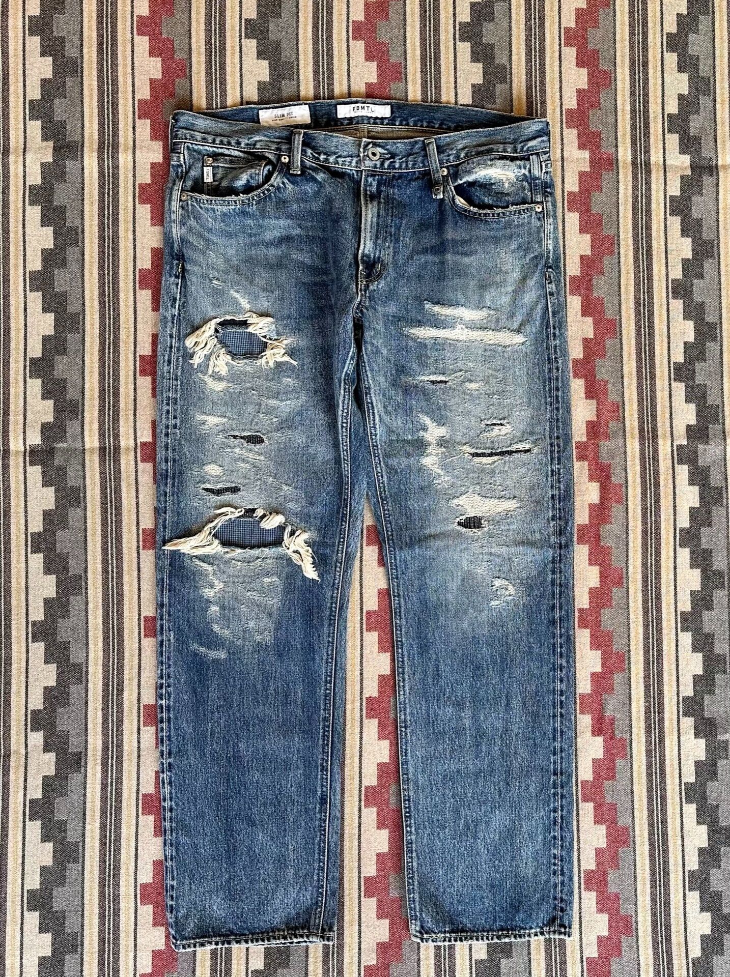 FDMTL fdmtl slim fit distressed denim pants Size US 36 / EU 52 - 1 Thumbnail