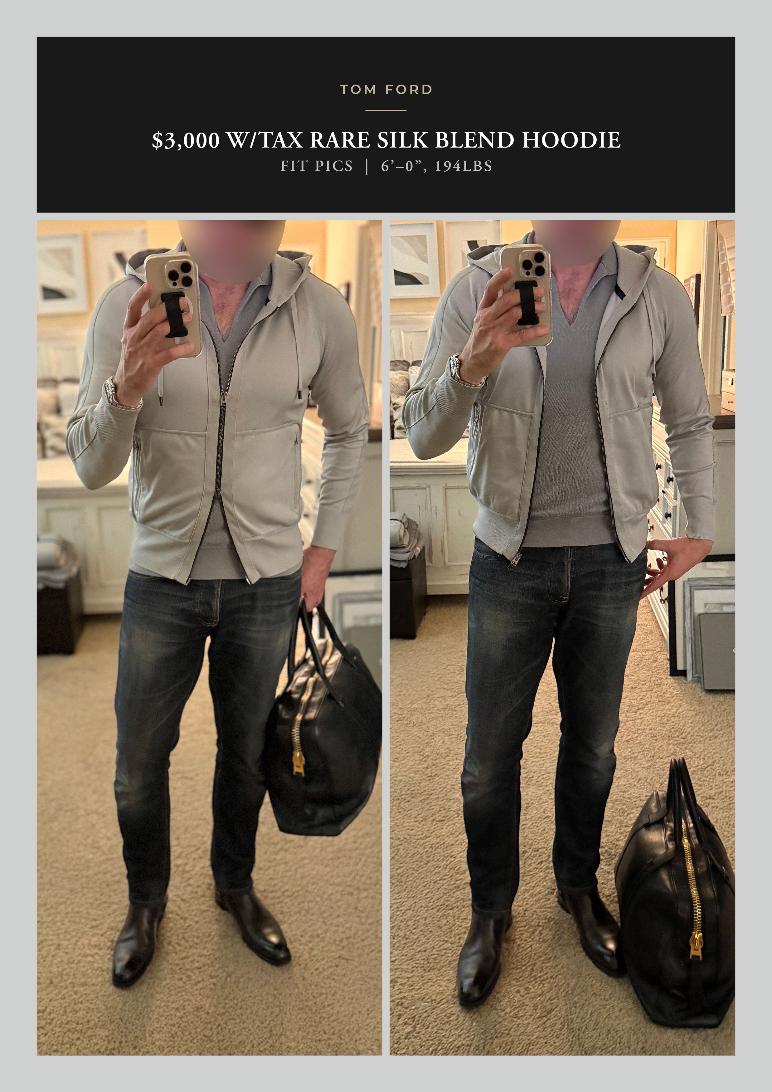 Tom Ford Fits 48-50 IT, Ultra Rare Silk Blend $3,000 Hoodie Size US XS / EU 42 / 0 - 2 Thumbnail