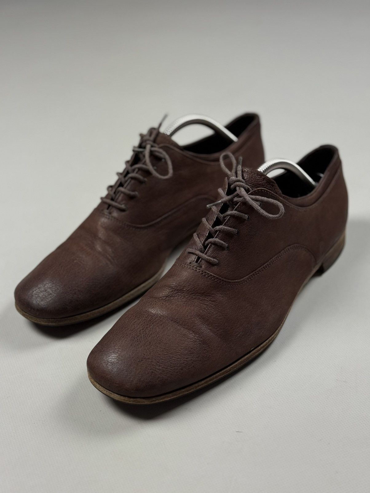Prada Prada Men’s Leather Lace Up Formal Oxford Shoes Size US 10.5 / EU 43-44 - 12 Thumbnail