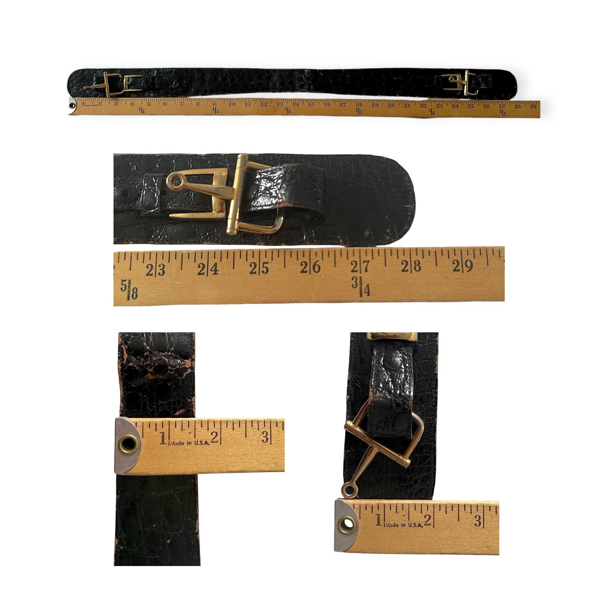 Celine Céline “Chantilly” Croc Horse-Bit Belt 76 cm (Italy) Size ONE SIZE - 10 Thumbnail
