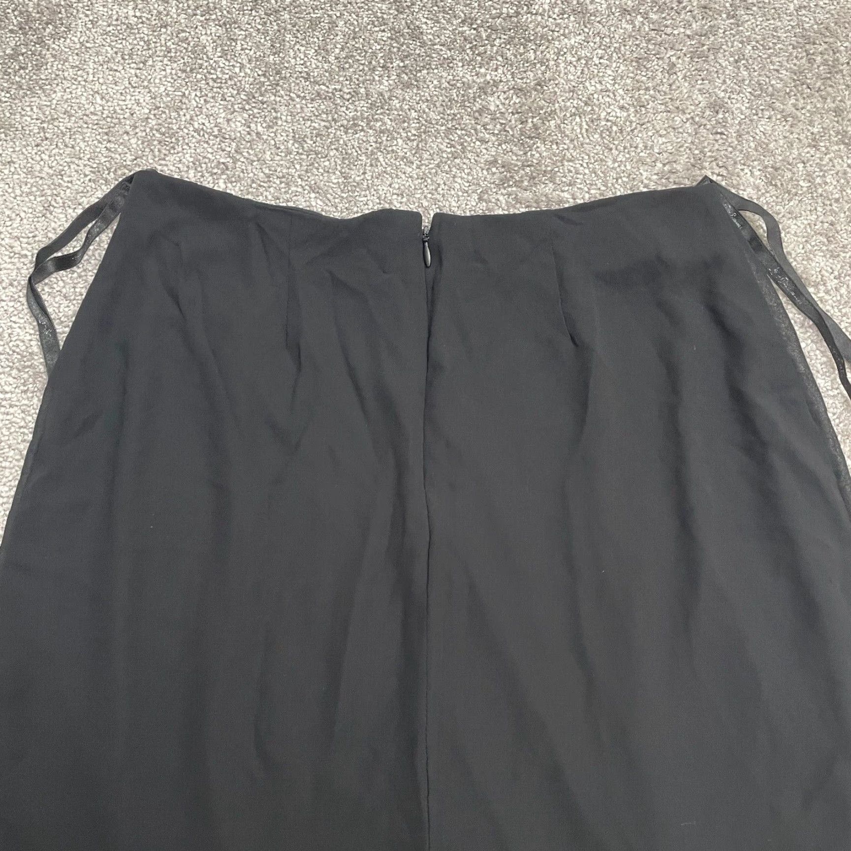 Vintage Jeffrey & Dara Women Skirt Knee Length Chiffon Black Ruffle 8 Business Workwear Vintage No Size 30" / US 8 / IT 44 - 3 Thumbnail