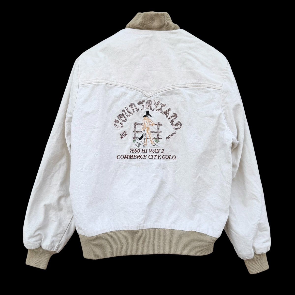 Other Vintage 80s Walls Western Bomber Chain Stitch Jacket White Size US M / EU 48-50 / 2 - 2 Thumbnail