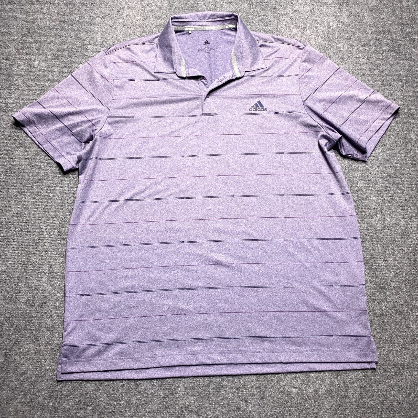 Adidas Adidas Polo Shirt Mens XL Purple Striped Short Sleeve Golf Athletic Top Size US XL / EU 56 / 4 - 2 Thumbnail
