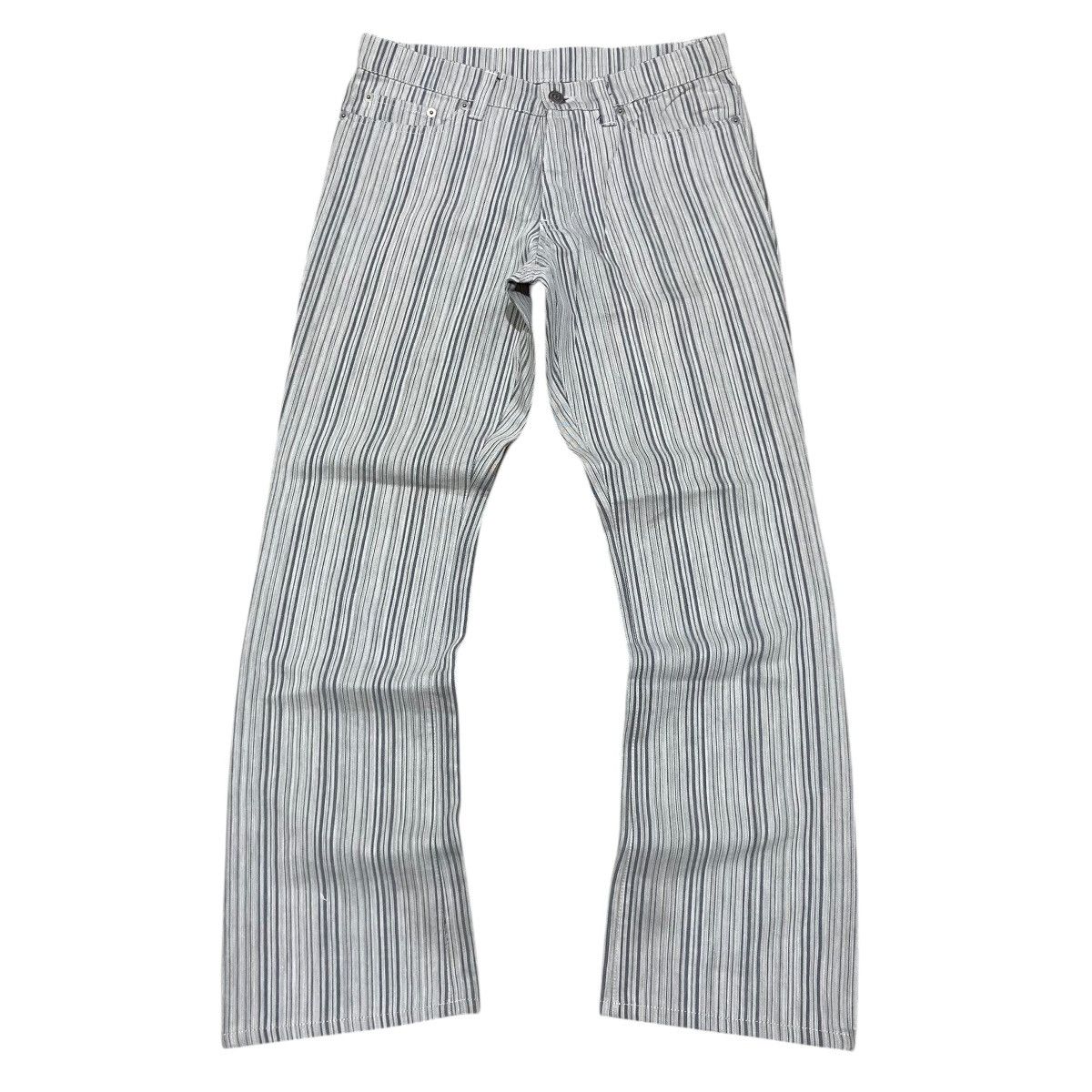 Tornado Mart Tornado Mart Grey Stripe Flared Pants Size US 29 - 1 Thumbnail