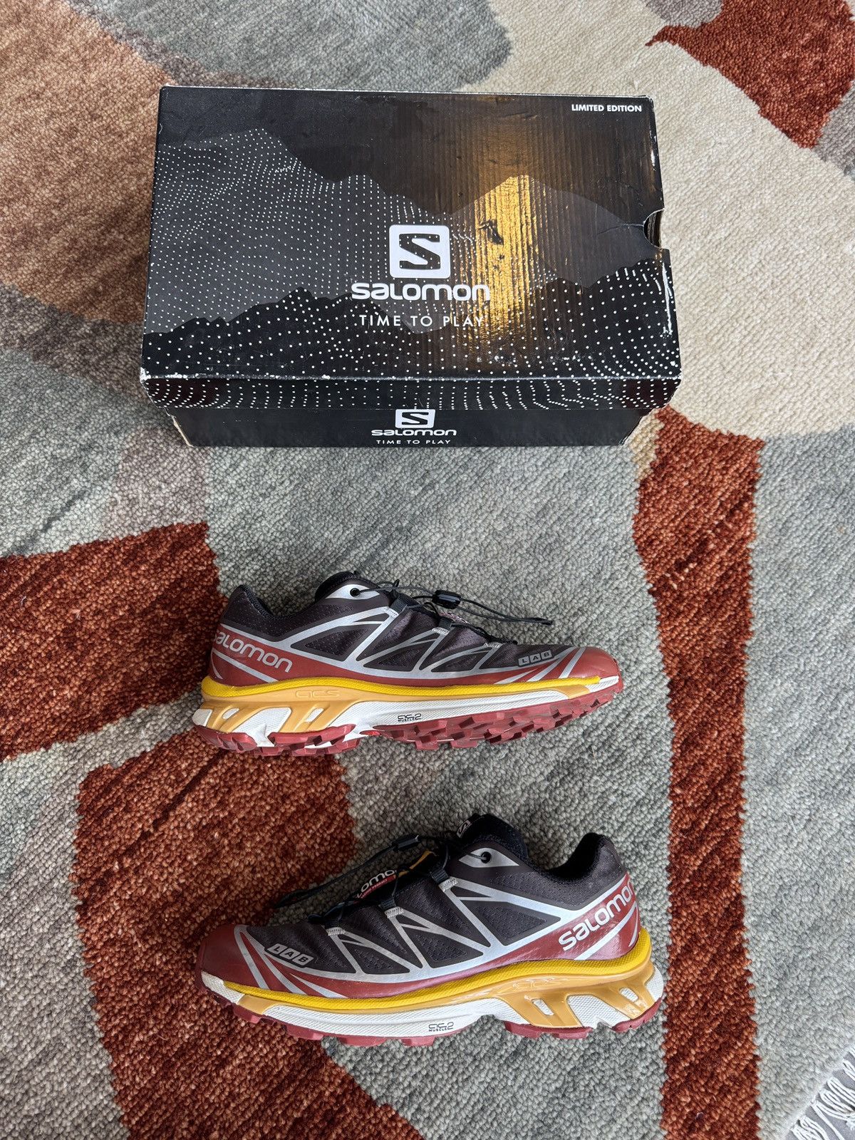Salomon Limited Edition Salomon XT-6 - Shale / Red Ocre / Sulphur Size US 9 / EU 42 - 3 Thumbnail