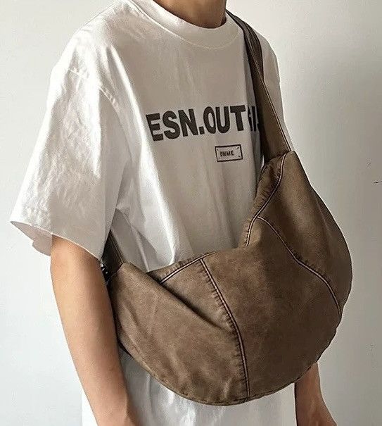 Japanese Brand Retro y2k faded pu leather ruched strap shoulder hobo bag Size ONE SIZE - 2 Thumbnail