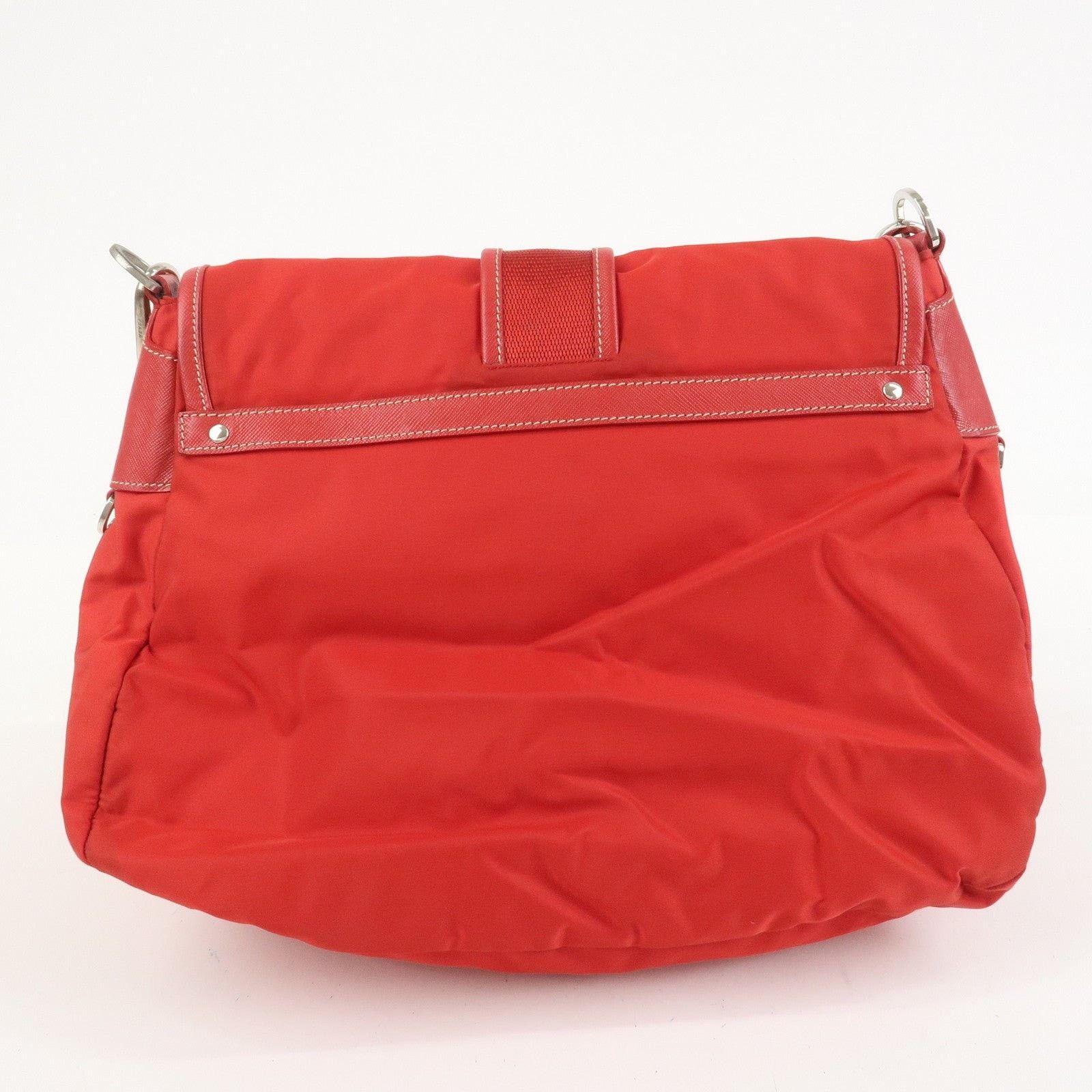Prada Prada Nylon Saffiano Shoulder Bag Red Size ONE SIZE - 2 Thumbnail