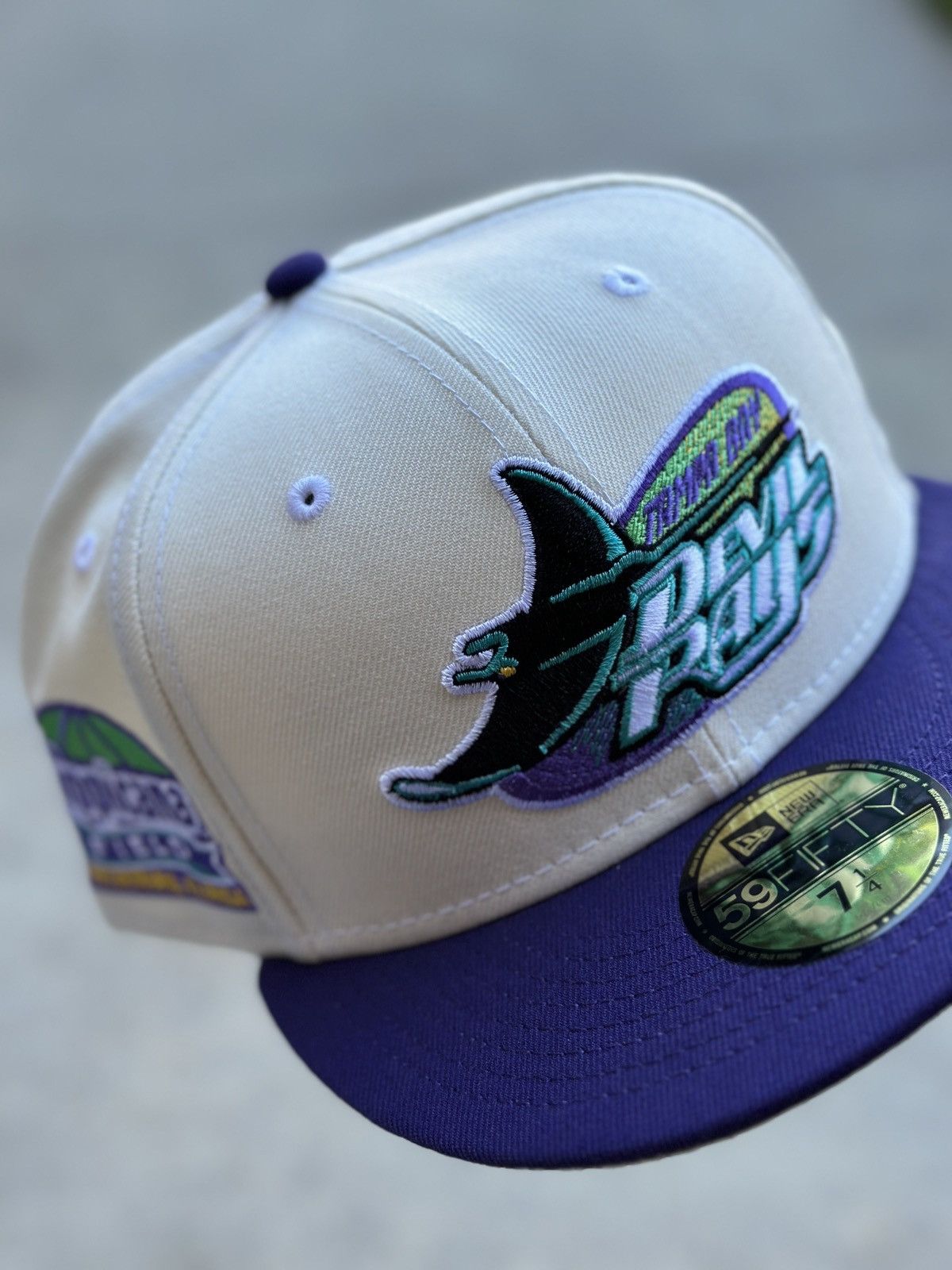 New Era Tampa Bay Devil Rays OG White Dome Two Tone Fitted Hat 7 1/4 ...