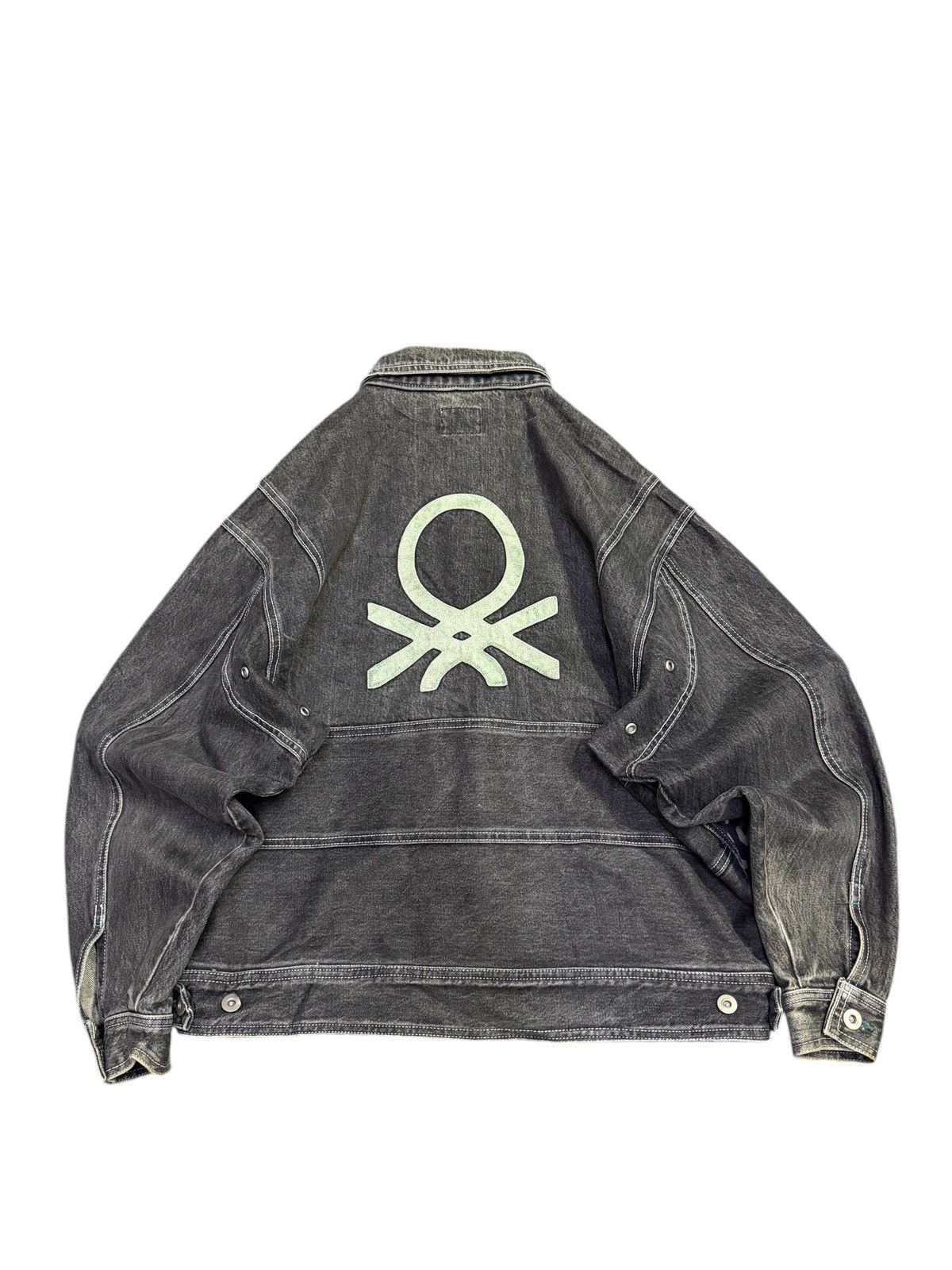 Benetton Vintage 90s Benetton Formula Black Denim Jacket Big Logo Size US M / EU 48-50 / 2 - 2 Thumbnail