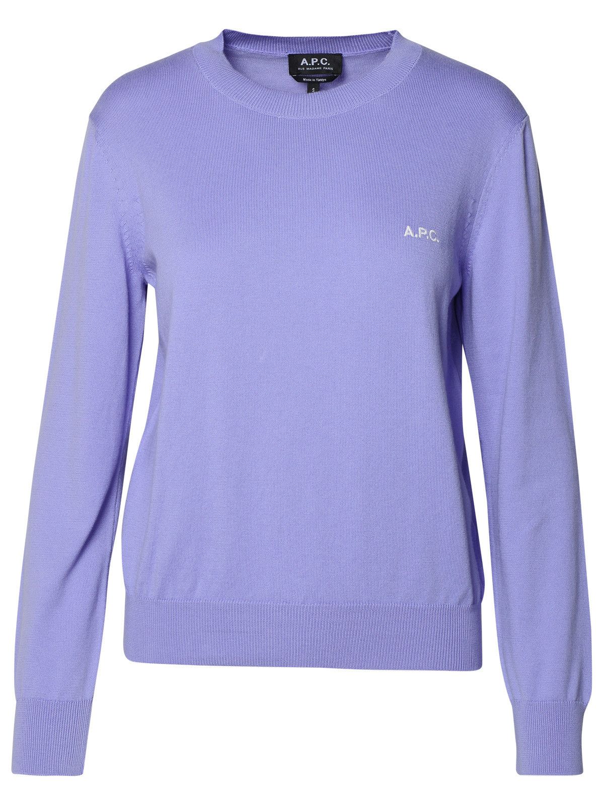 image of A P C Lilac Cotton Sweater in Liliac, Women's (Size Medium)