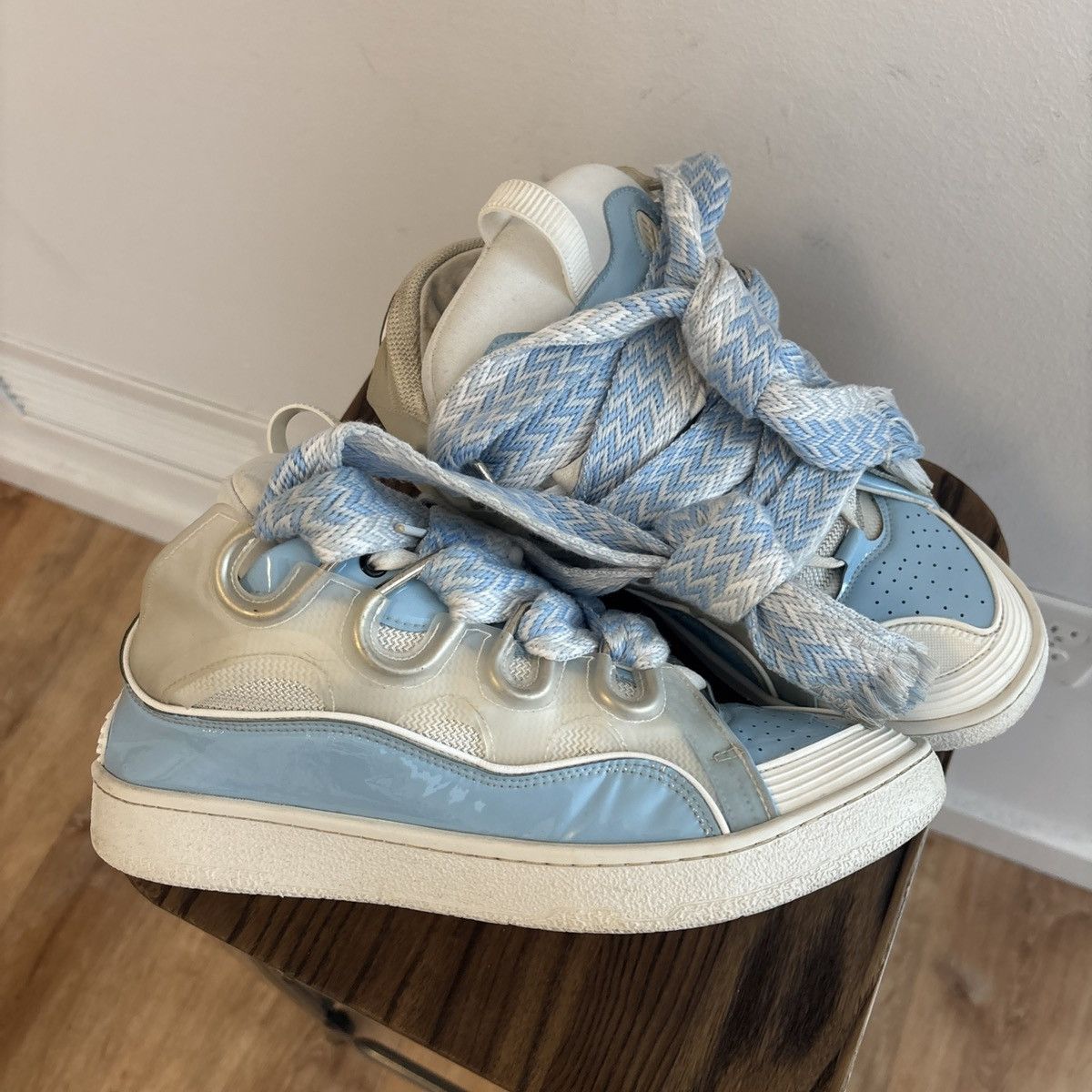 Lanvin Lanvin Curb White Blue size 44 Size US 11 / EU 44 - 1 Thumbnail