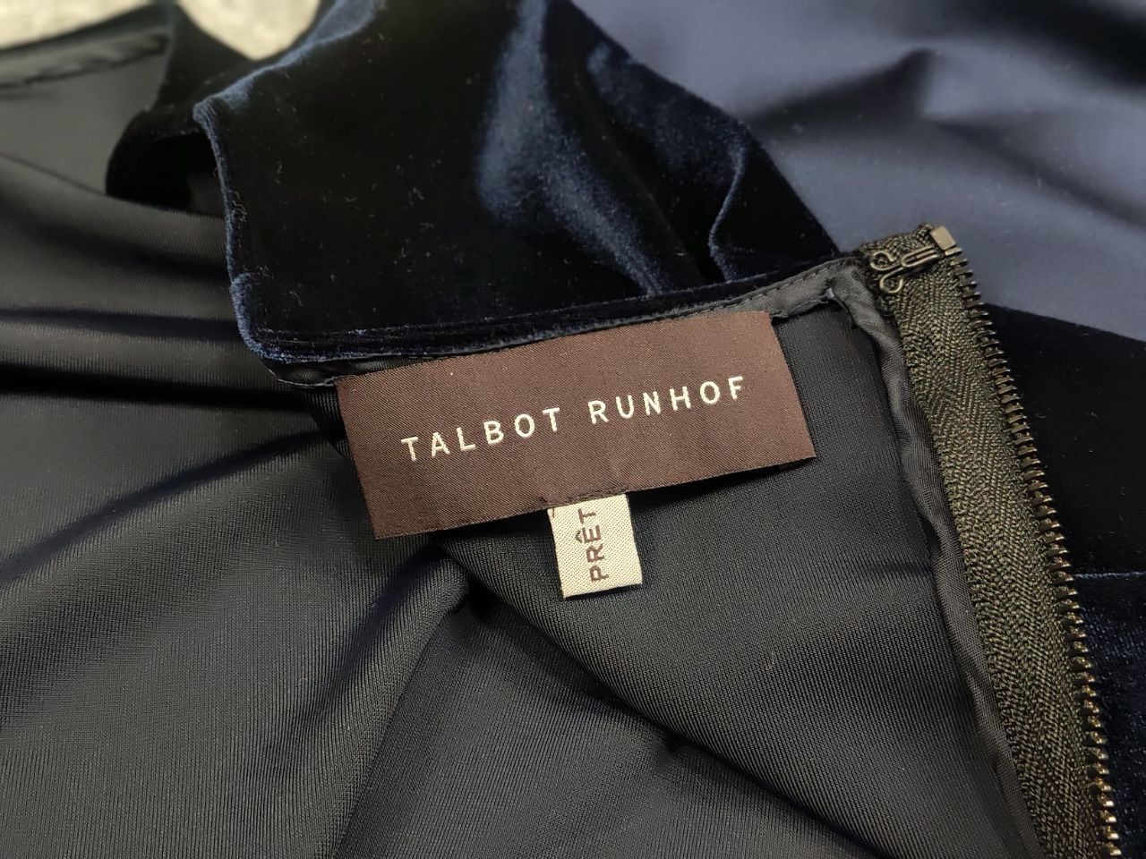 Designer Talbot Runhof Design blue velvet with bow Women's Top Size XL / US 12-14 / IT 48-50 - 13 Thumbnail