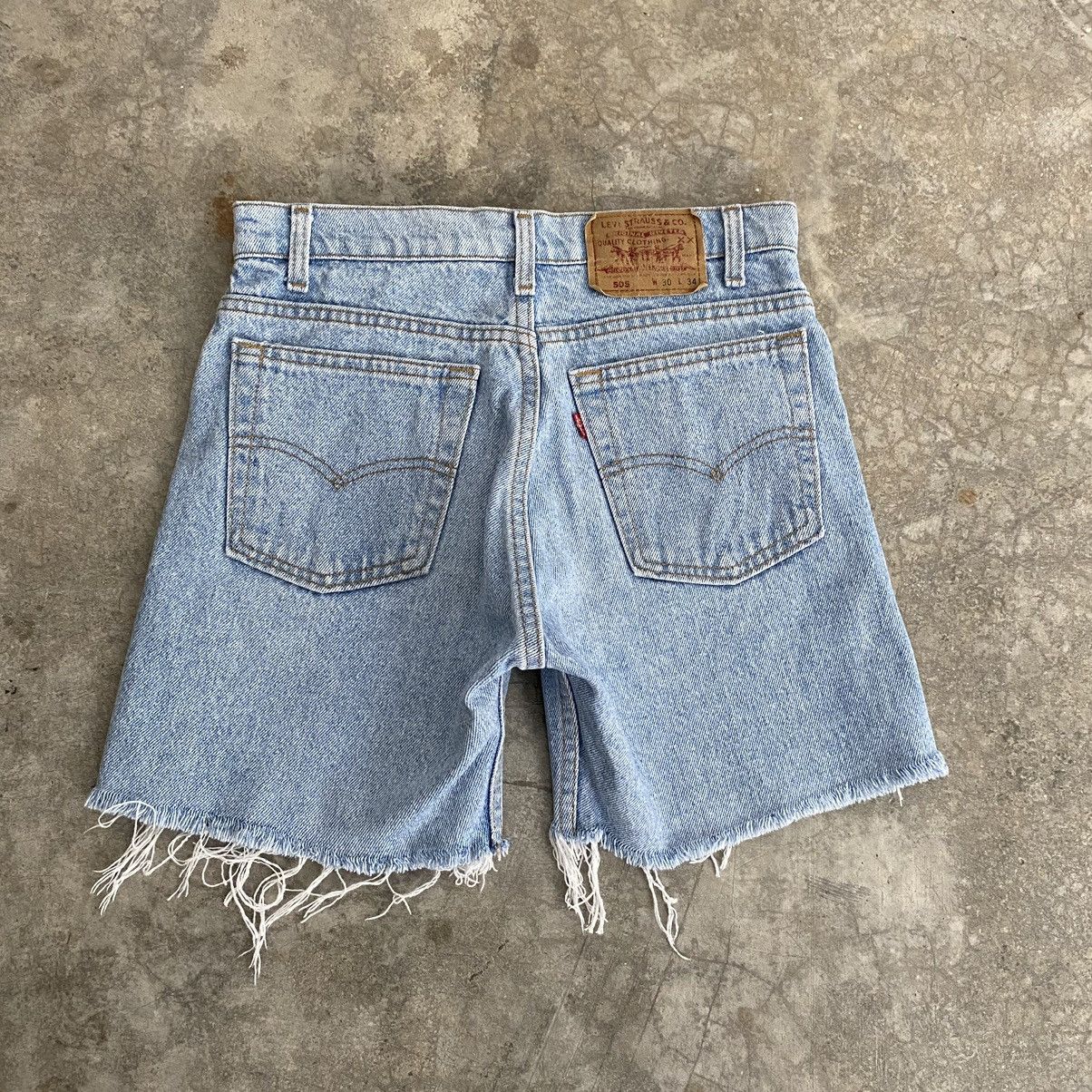 Levi's Vintage 1991 Levis 505 Light Blue Denim Shorts Jorts Cut Off Size US 29 - 10 Thumbnail