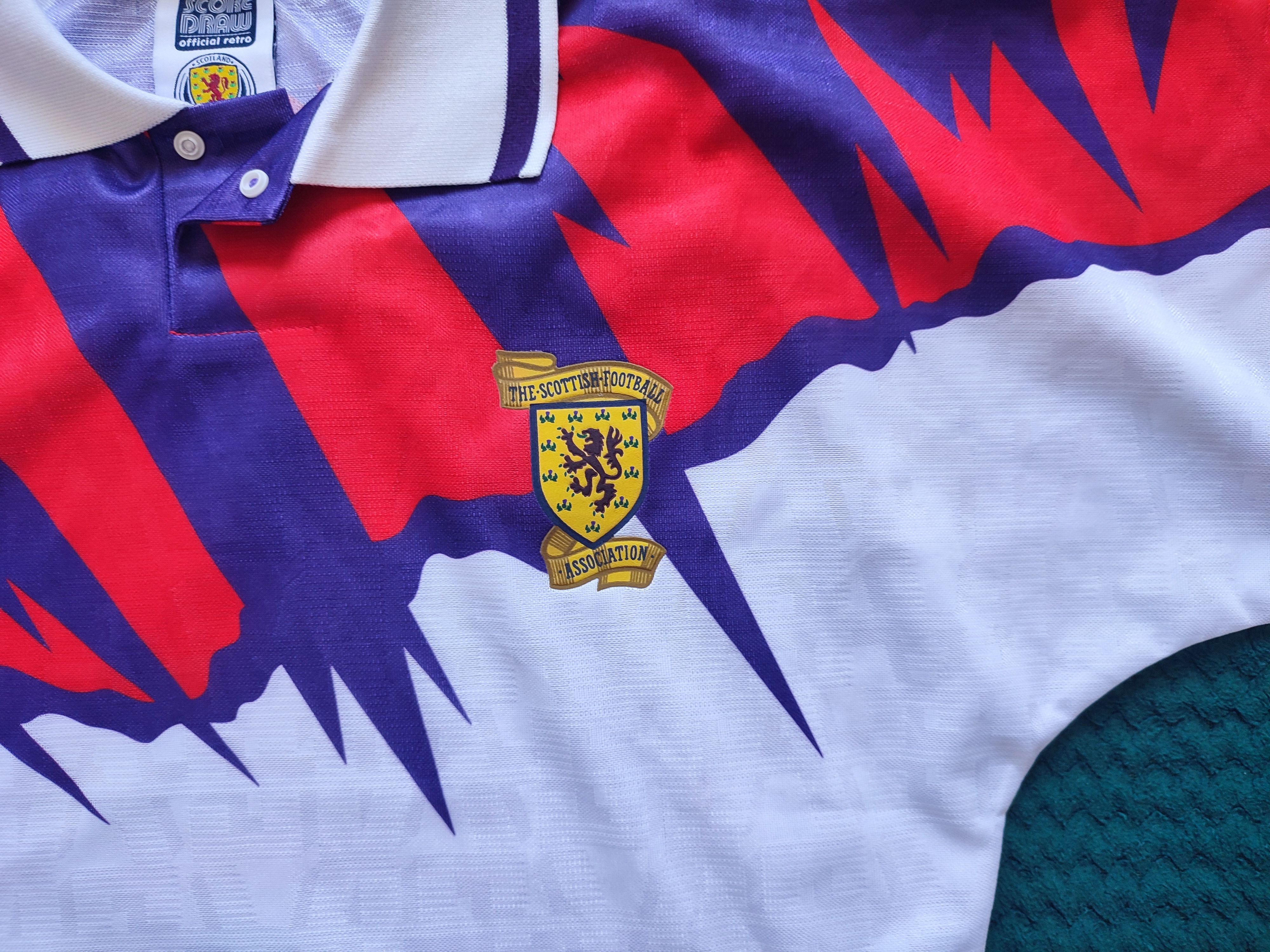 Other Scotland 1992 Away Score Draw Vintage Retro Soccer Jersey Size US S / EU 44-46 / 1 - 6 Thumbnail