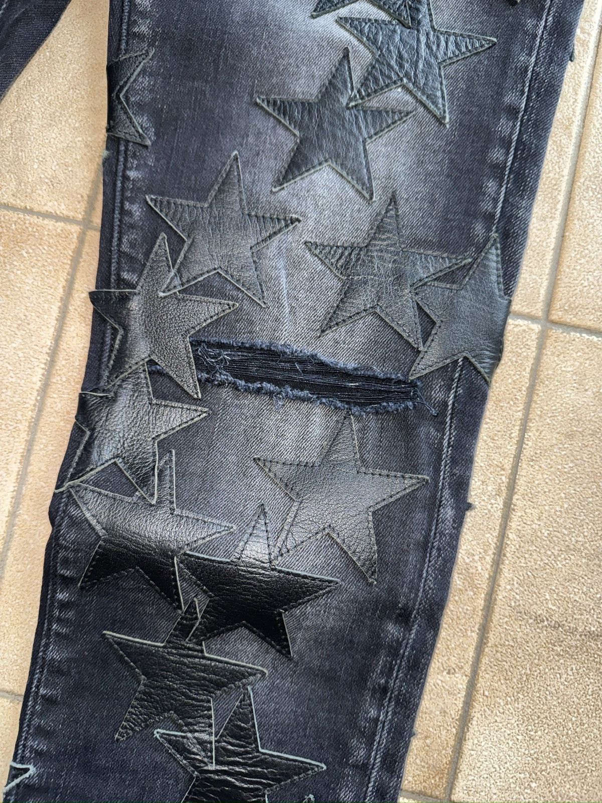 Amiri Amiri Chemist leather star aged jeans Size US 30 / EU 46 - 4 Thumbnail