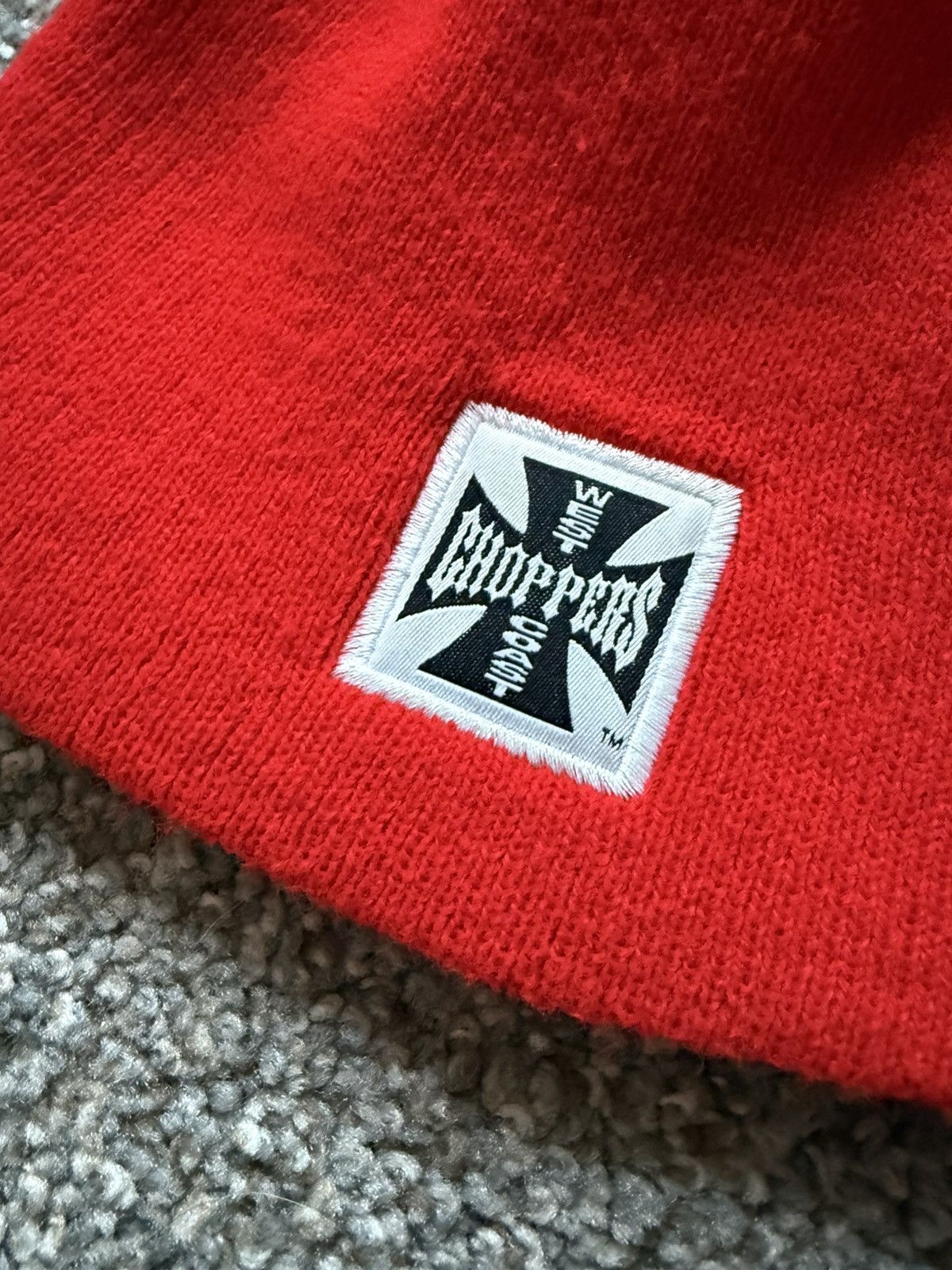 West Coast Choppers Vintage Choppers Beanie Red Made in USA Motorcycle Biker Hat Size ONE SIZE - 2 Thumbnail