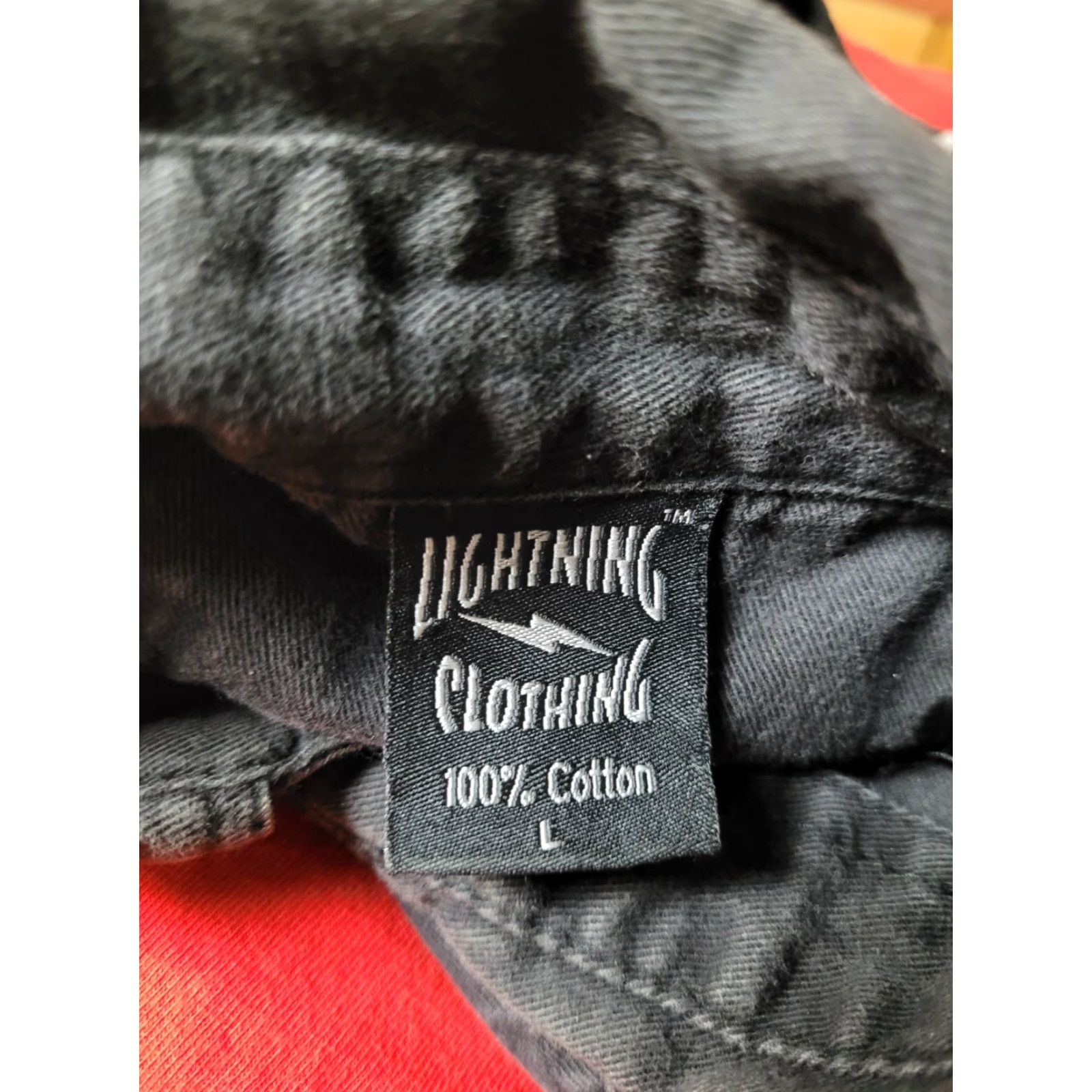 Vintage Lightning Clothing AM Leather Romulus MI Button-Down Sleeveless Shirt Black Large Mens Denim 100% Cotton Motorcycles Button-Up Shirt Size US L / EU 52-54 / 3 - 5 Thumbnail