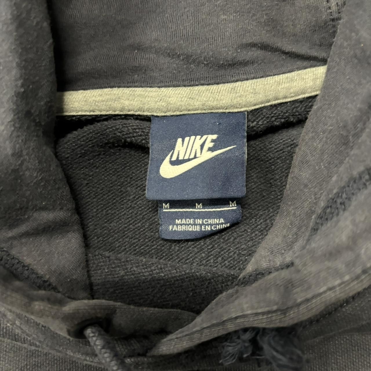 Nike × Vintage Crazy Vintage Y2K/2000s Faded Black Nike Swoosh Streetwear Essential Hoodie! Size US M / EU 48-50 / 2 - 7 Thumbnail