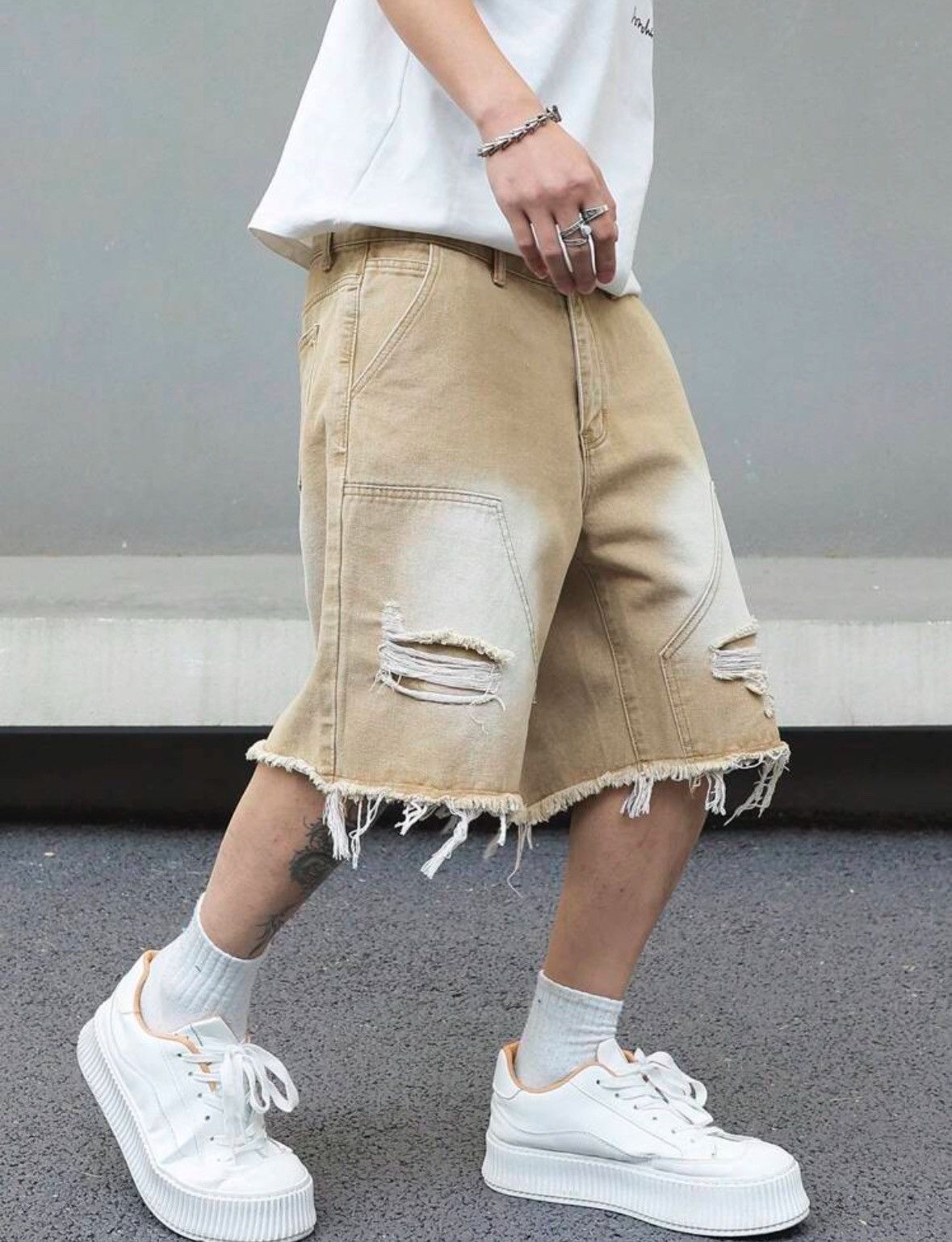 Other × Vintage Manfinity EMRG Men's Side Pocket Distressed Fringe Casual Size US 38 / EU 54 - 3 Thumbnail