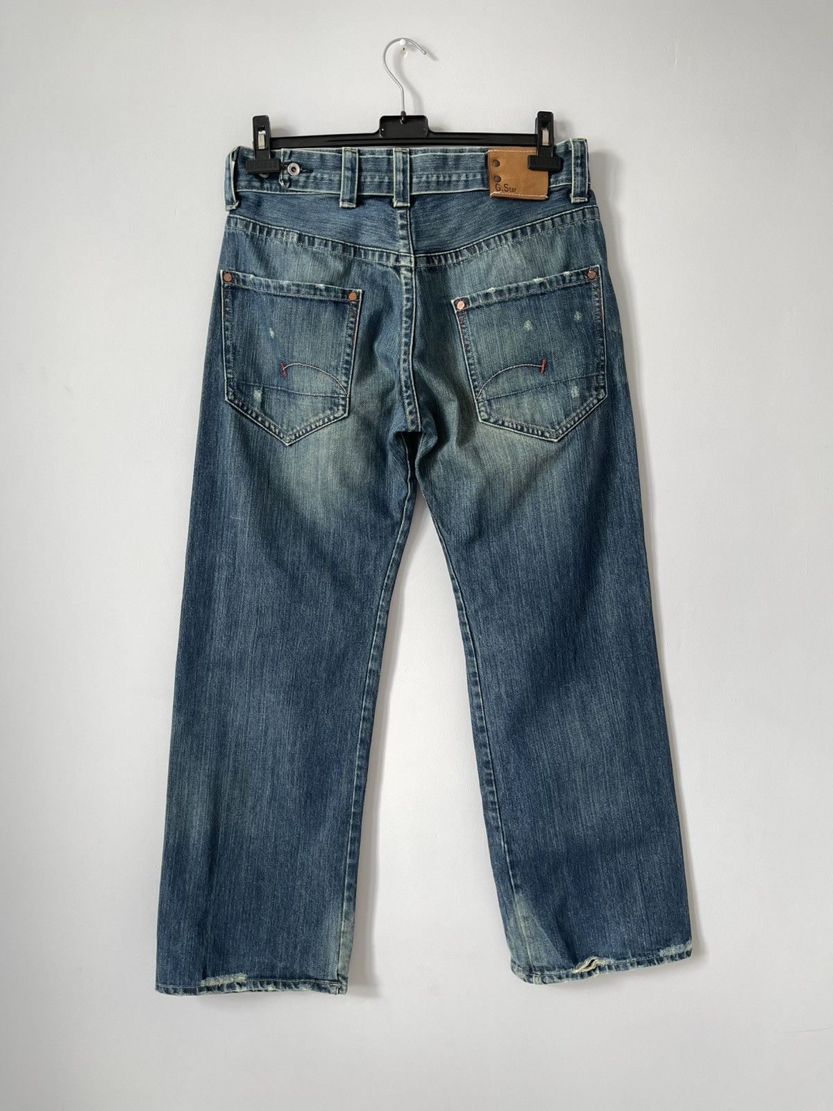 G-Star 90's Vintage G-Star Raw Buckle Back Dirty Wash Y2k Jeans Size US 32 / EU 48 - 2 Thumbnail