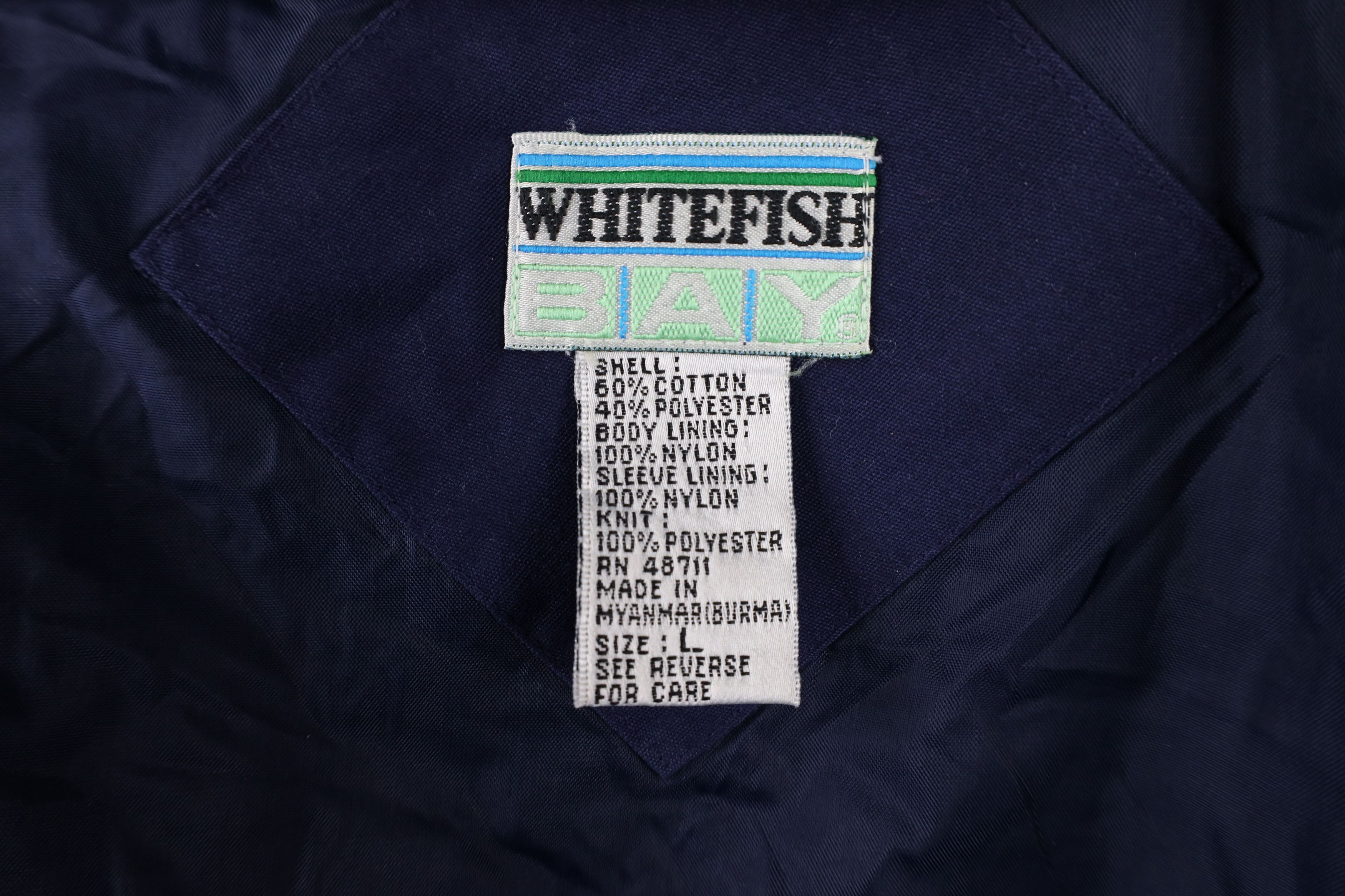 Vintage Vintage 90s Streetwear Blank Racer Bomber Jacket Blue Size ONE SIZE - 10 Thumbnail