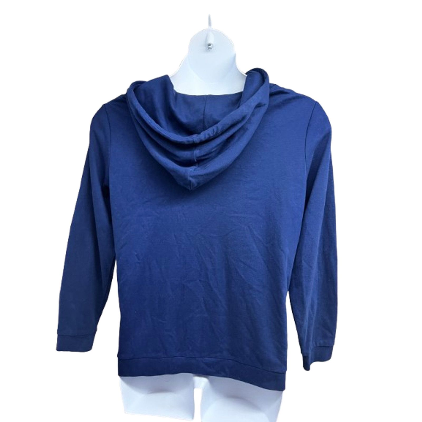 Vintage Quacker Factory Blue Bling Large Zip Jacket Hoodie Pockets Size L / US 10 / IT 46 - 2 Thumbnail