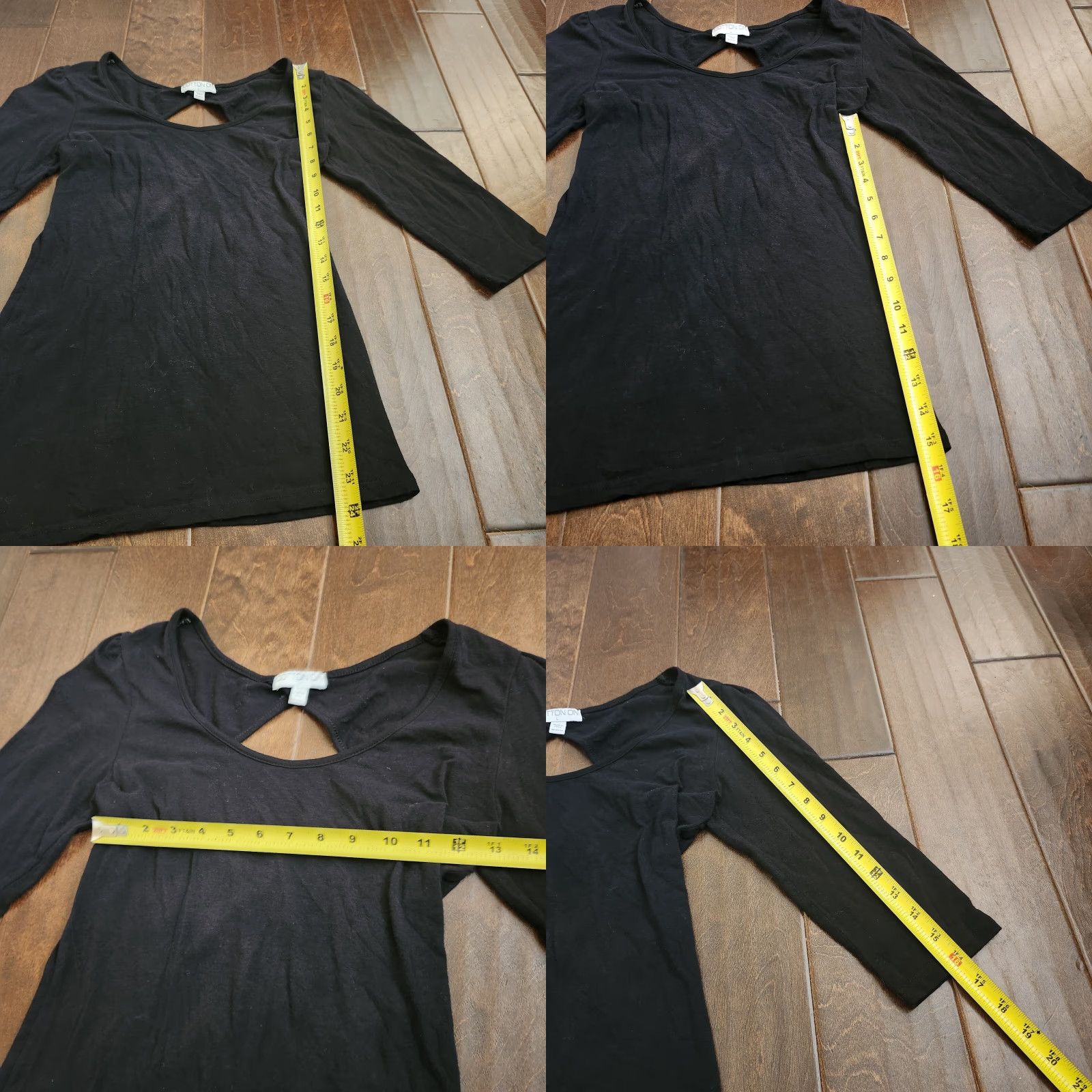 Cotton On Cotton On Blouse Women's Black 3/4 Sleeve Top - Size Large - Regular Fit - Solid Pattern - Cotton Blend - All Seasons - Machine Washable - Womens Size L / US 10 / IT 46 - 8 Thumbnail