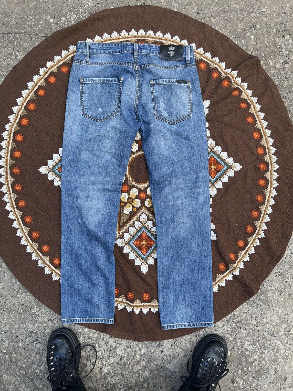 Dolce & Gabbana Vintage Dolce & Gabbana 14 Gold Distressed Denim Style Jeans Size US 34 / EU 50 - 10 Thumbnail
