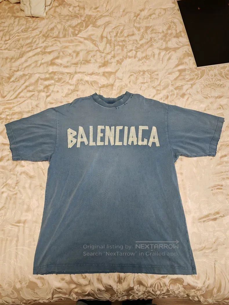 Balenciaga Balenciaga Lettering Printed Pattern Round Neck Short Slee Size US M / EU 48-50 / 2 - 2 Thumbnail