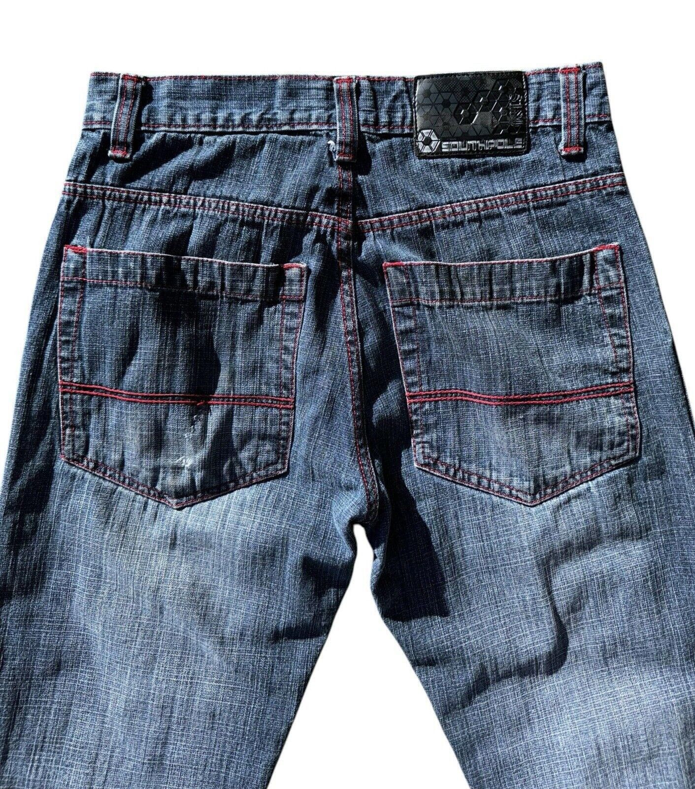 Southpole SouthPole Red Stitching Skater Y2K Baggy Grunge Jeans 32x32 Size US 32 / EU 48 - 3 Thumbnail