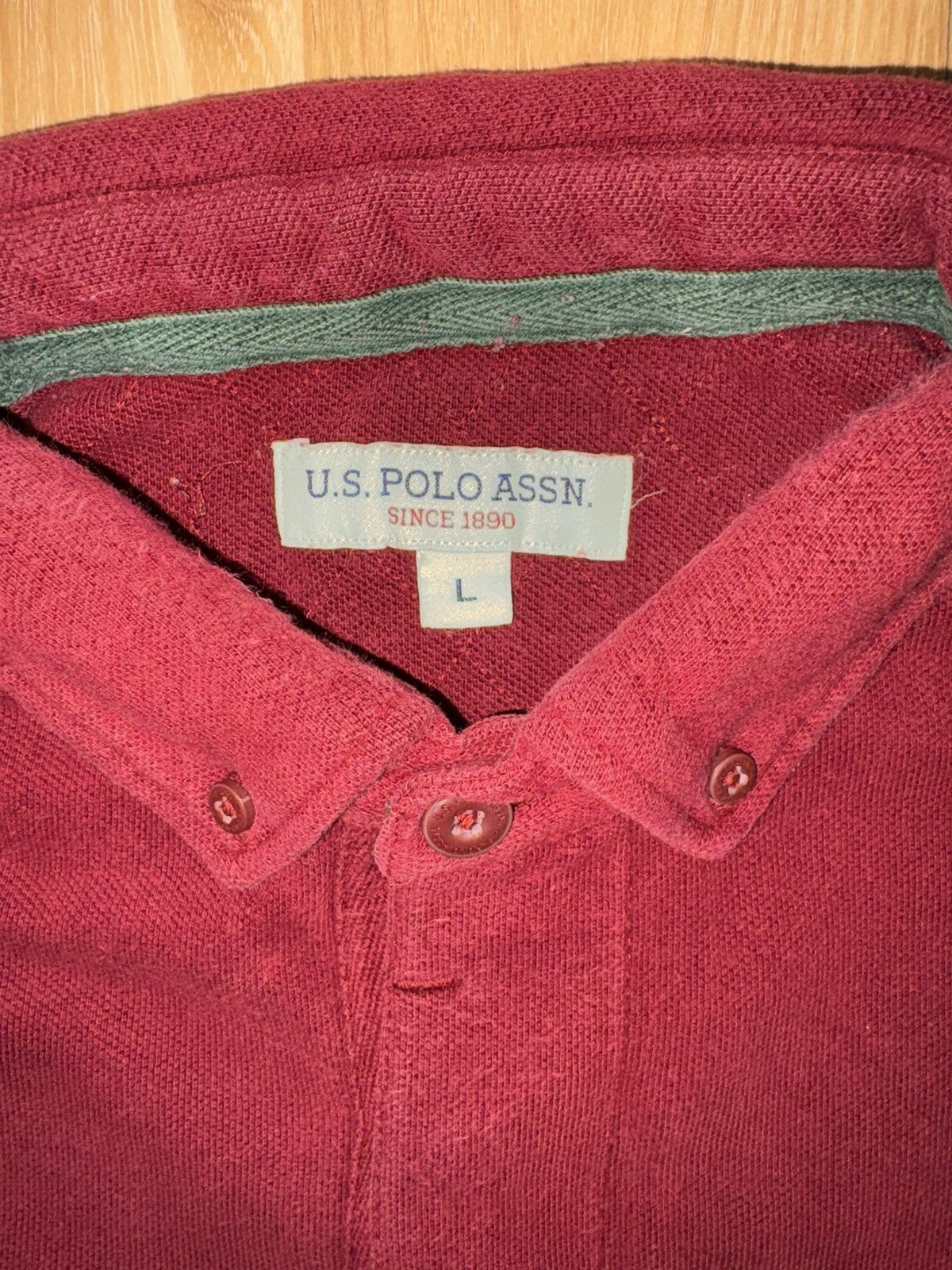 Polo Ralph Lauren U.S. Polo Assn. Men’s Polo Shirt Burgundy & Navy Striped Size US XS / EU 42 / 0 - 7 Thumbnail