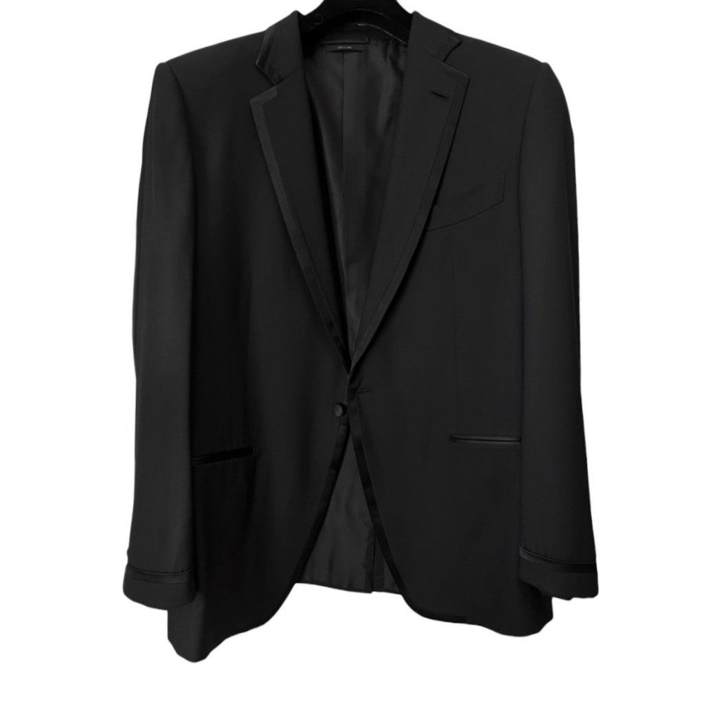 Tom Ford 🧿wool binded tuxedo suit in black Size 54R - 1 Thumbnail