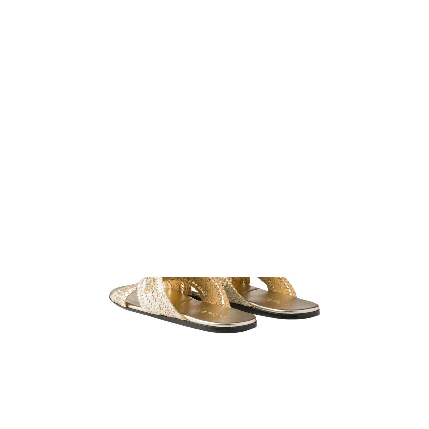 Prada PRADA $1270 Pyrite Crisscross Slides New & Authentic (Women' Size US 10 / IT 40 - 4 Thumbnail
