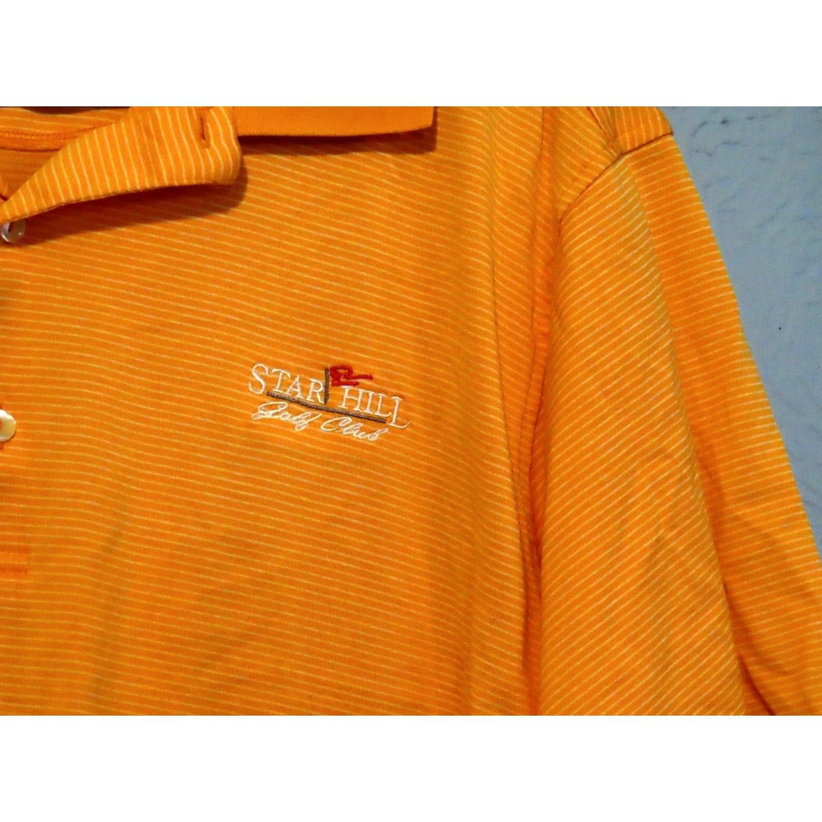 Vintage Fairway & Greene Shirt Mens 2XL Polo Orange Star Hills Golf Club Golf Shirt Polo Mens 2XL Orange Stars Breabable Easy Care Size US XXL / EU 58 / 5 - 2 Thumbnail