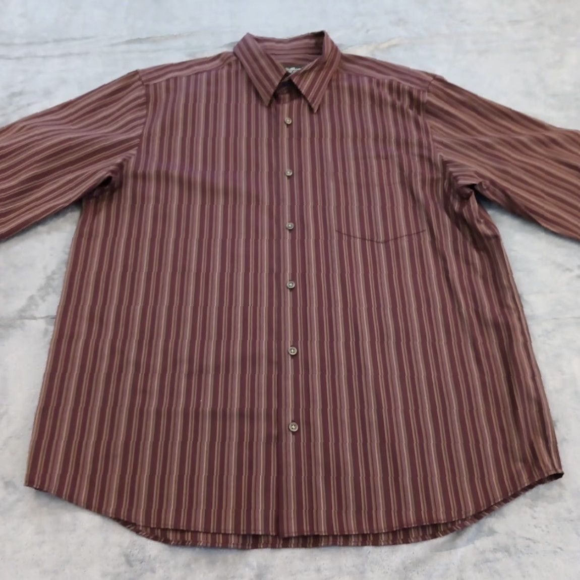 Eddie Bauer Eddie Bauer Shirt Mens Large Brown Striped Long Sleeve Button-Up Classic Fit Gentlemen Mens Brown Striped Shirt Size US L / EU 52-54 / 3 - 4 Thumbnail