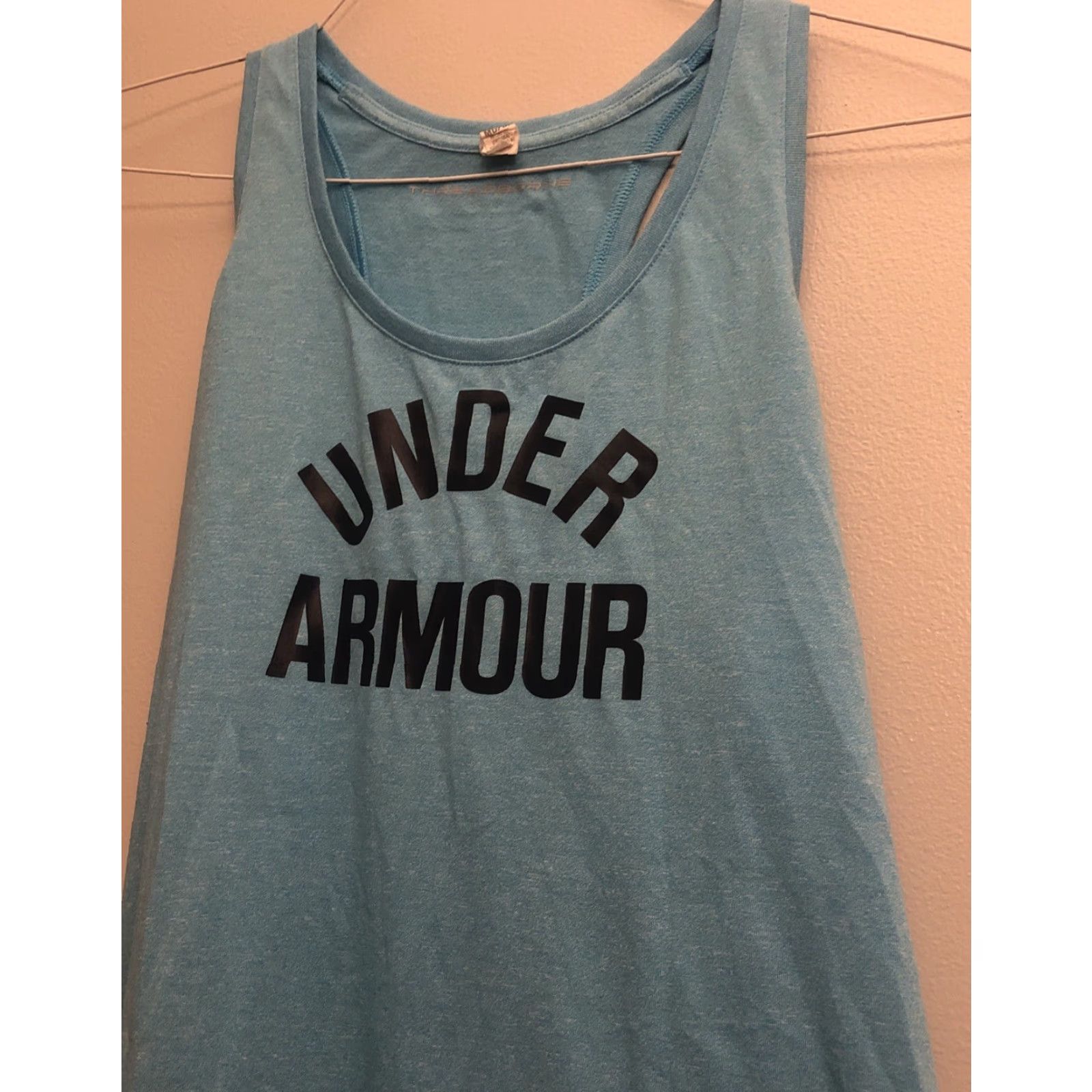 Under Armour Under Armour Tank Shirt Women's M Blue Sleeveless Threadborne Gym Logo Shirt Size M / US 6-8 / IT 42-44 - 2 Thumbnail