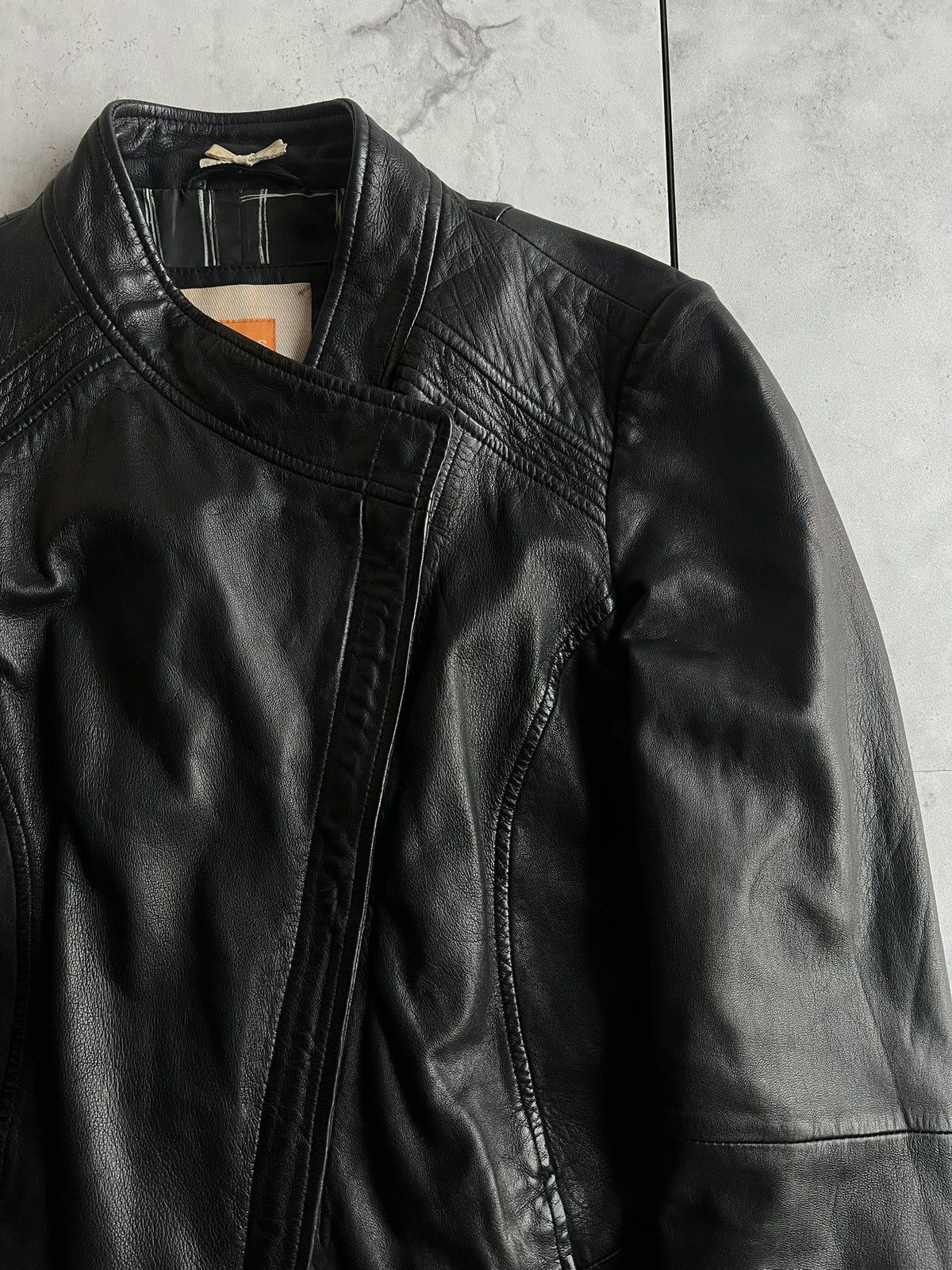 Hugo Boss Hugo Boss Orange Label Asymmetrical Leather Jacket Size US M / EU 48-50 / 2 - 3 Thumbnail