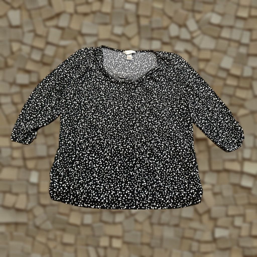 Vintage Christopher & Banks Blouse Women's XL Black White Polka Dots Long Sleeve Shirt Womens XL Black Polka Dot Blouse Used Size XL / US 12-14 / IT 48-50 - 1 Thumbnail
