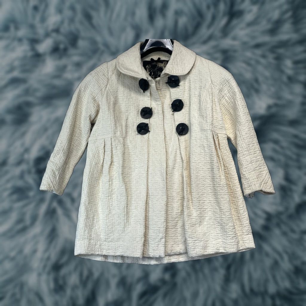 Vintage Nick and Mo Boutique Cotton Womens Beige Coat Lined Size Medium Missing Button Size M / US 6-8 / IT 42-44 - 1 Thumbnail