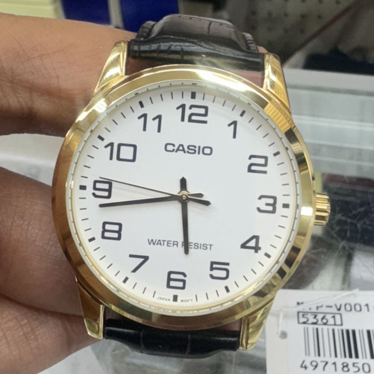 Casio Casio Men Wrist Watch with Leather Band Brown and Goldtone Size 38 - 1 Thumbnail