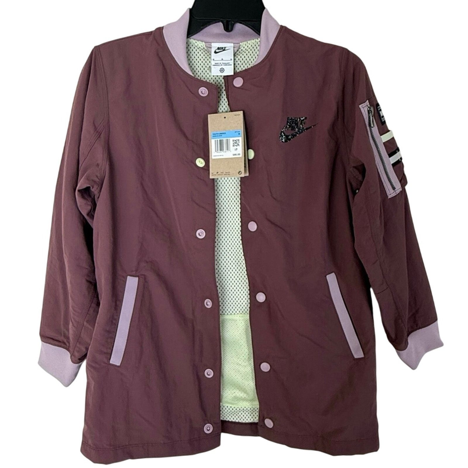 Nike Nike Youth Unisex Button Down Jacket - Size M - Mauve Size M / US 6-8 / IT 42-44 - 1 Thumbnail