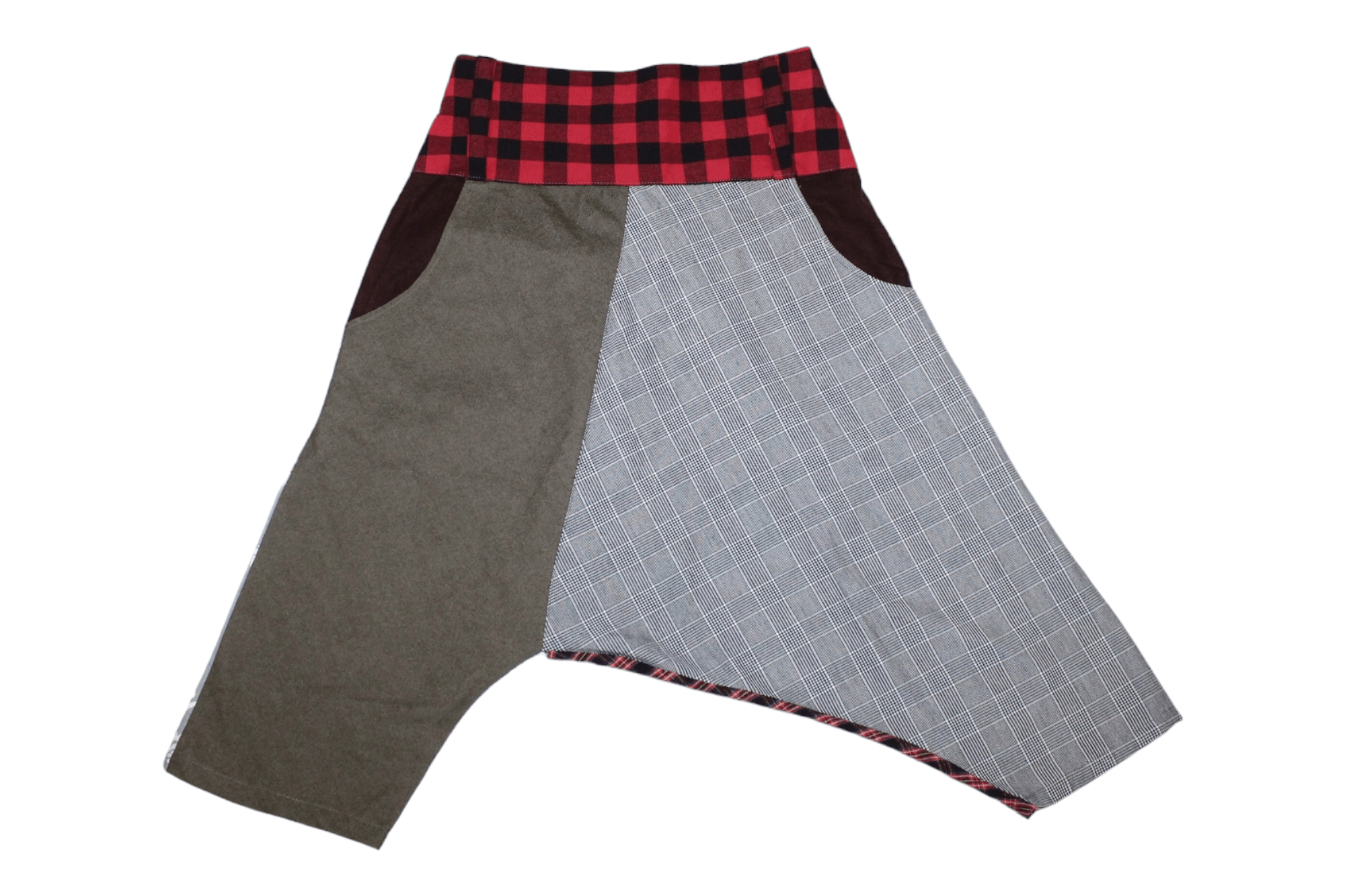 Beauty Beast VTG Open Mind Drop Crotch Patchwork Asymmetric Balloon Pants Size US 31 - 3 Thumbnail