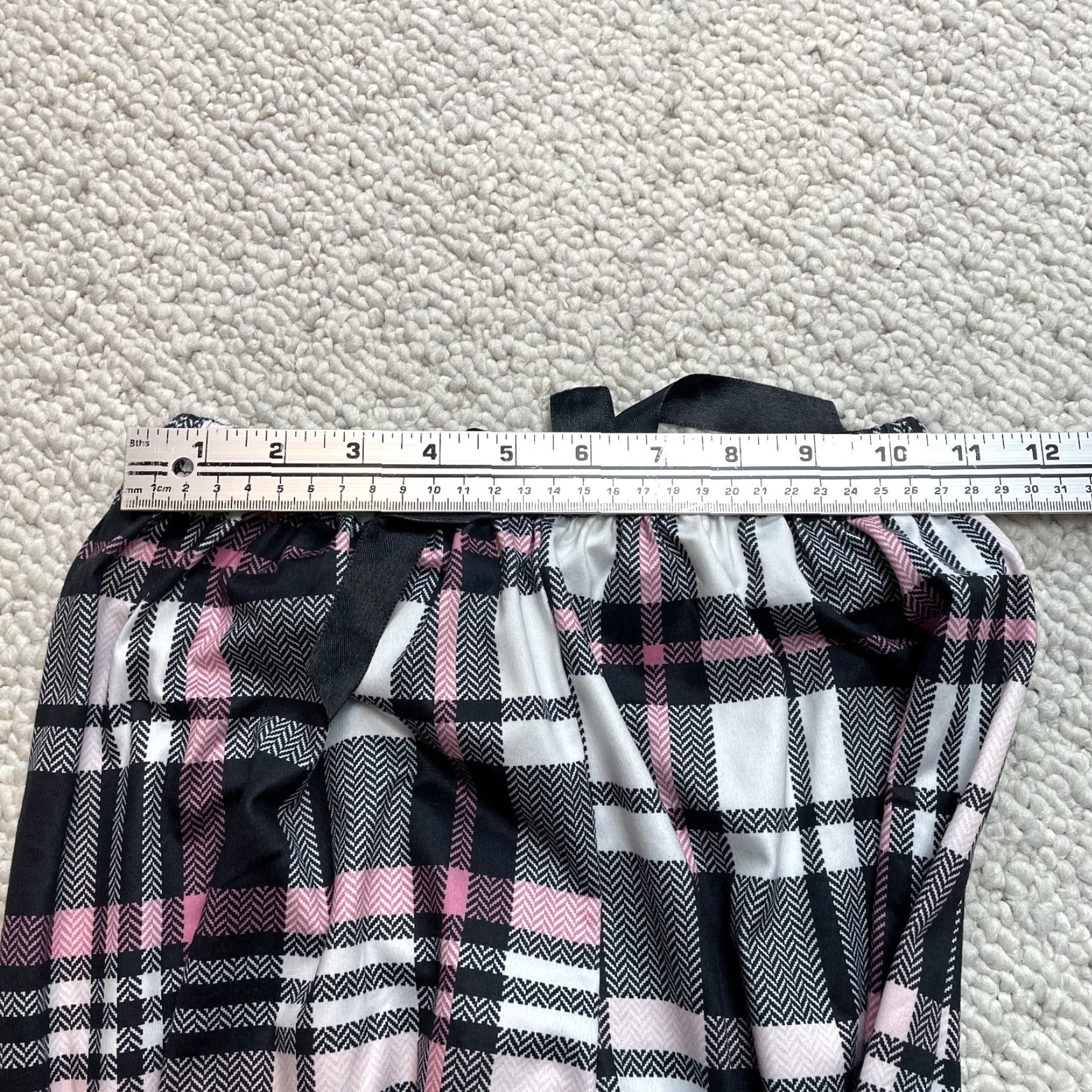 Pinko Unbranded Plaid Pajama Pants Womens Small White Gray Pink Soft Polyester 22x28 S Multicolor Size 28" / US 6 / IT 42 - 5 Thumbnail