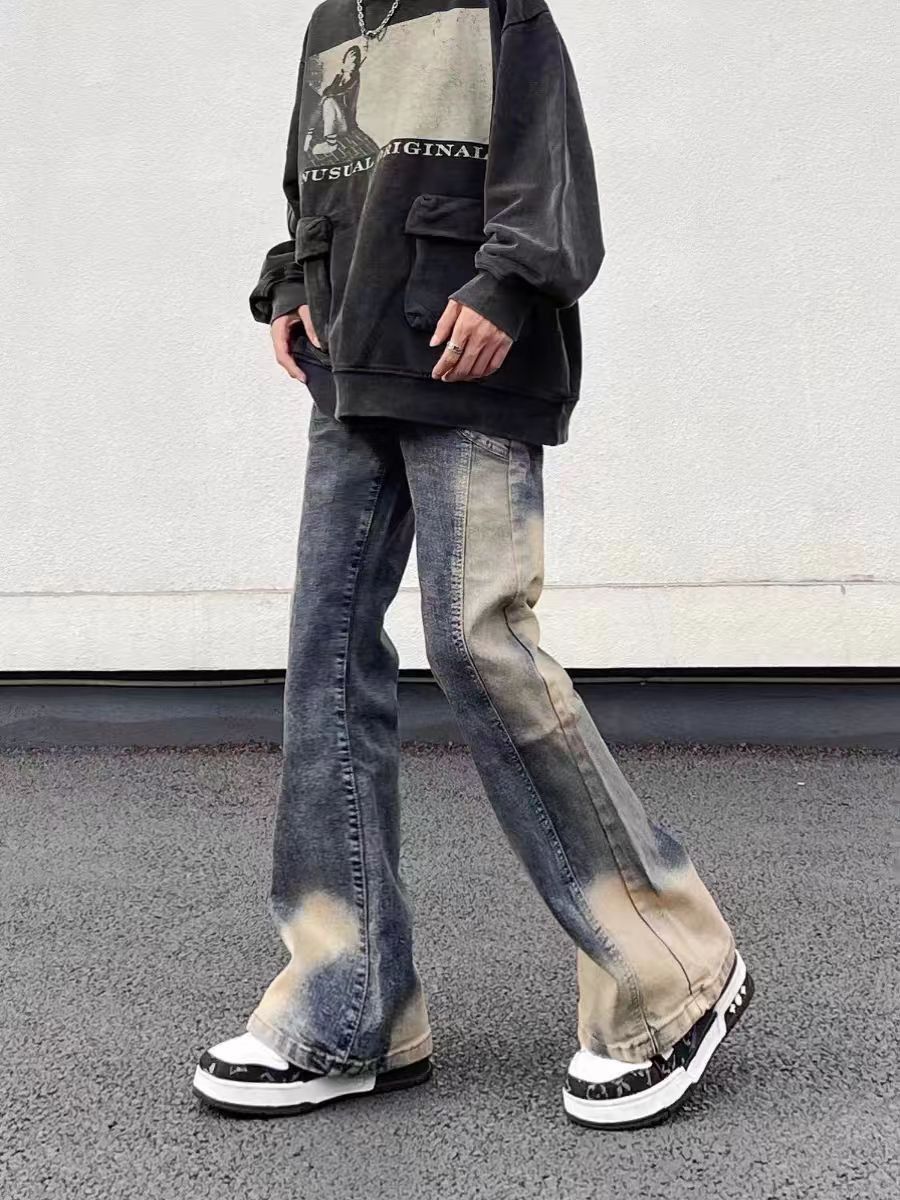 Japanese Brand × Jean Vintage wash gradient baggy jeans Size US 33 - 5 Thumbnail